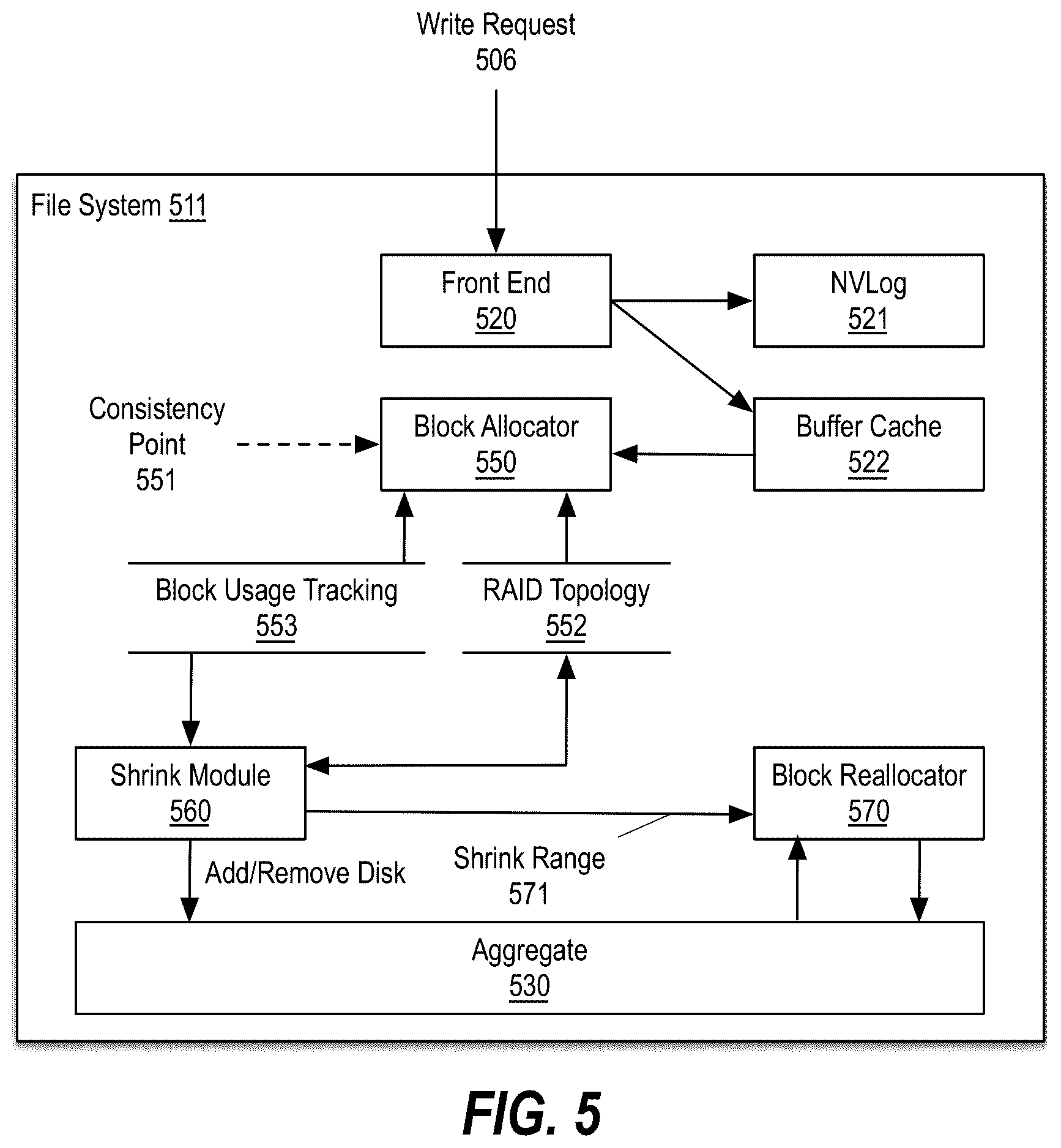 Patent US12333161 Figure 6 – Reducing provisioned storage capacity of an aggregate of a storage appliance