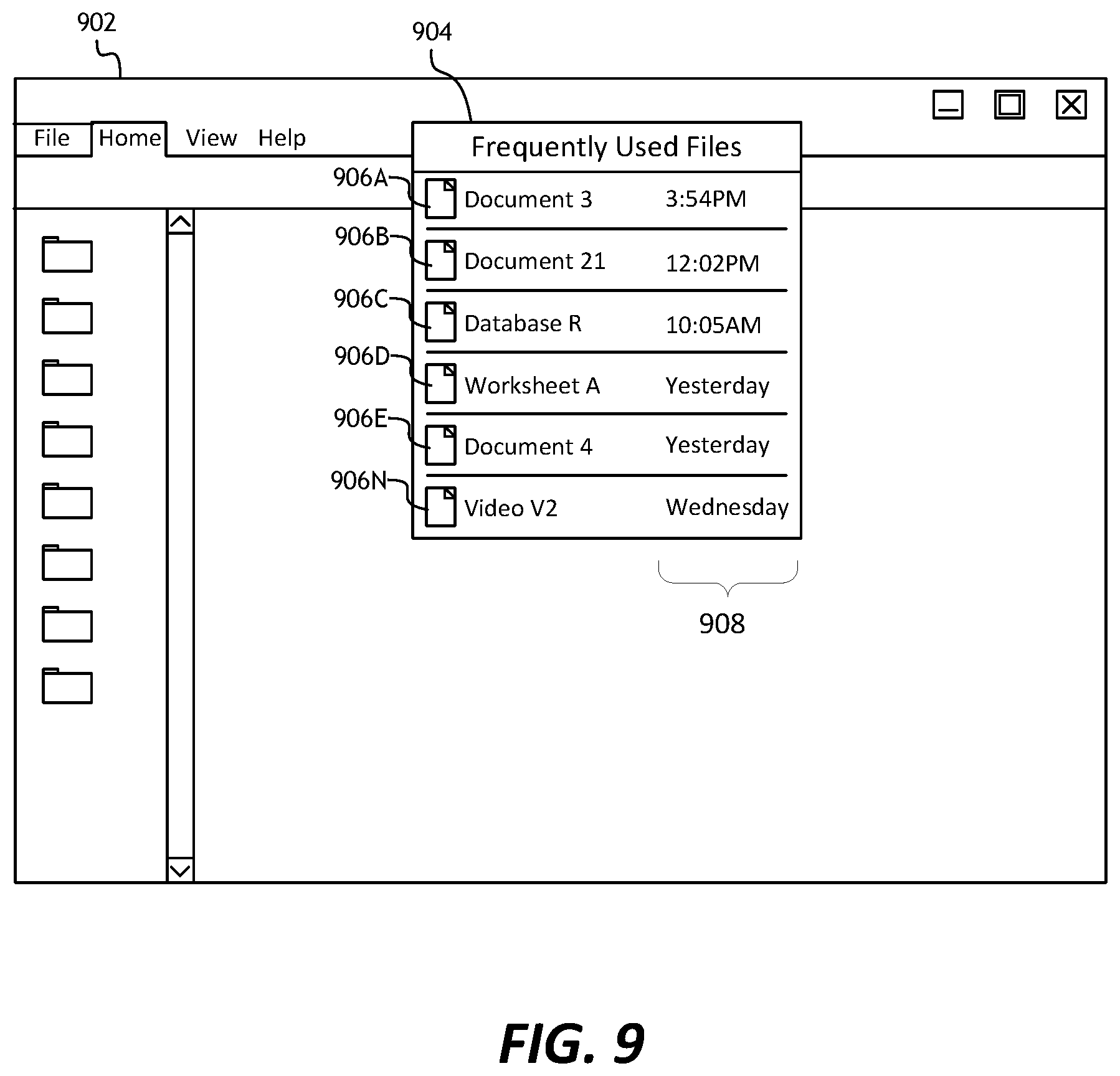 Patent US12333177 Figure 9 – Identification and retrieval of recently-used files at an external storage device