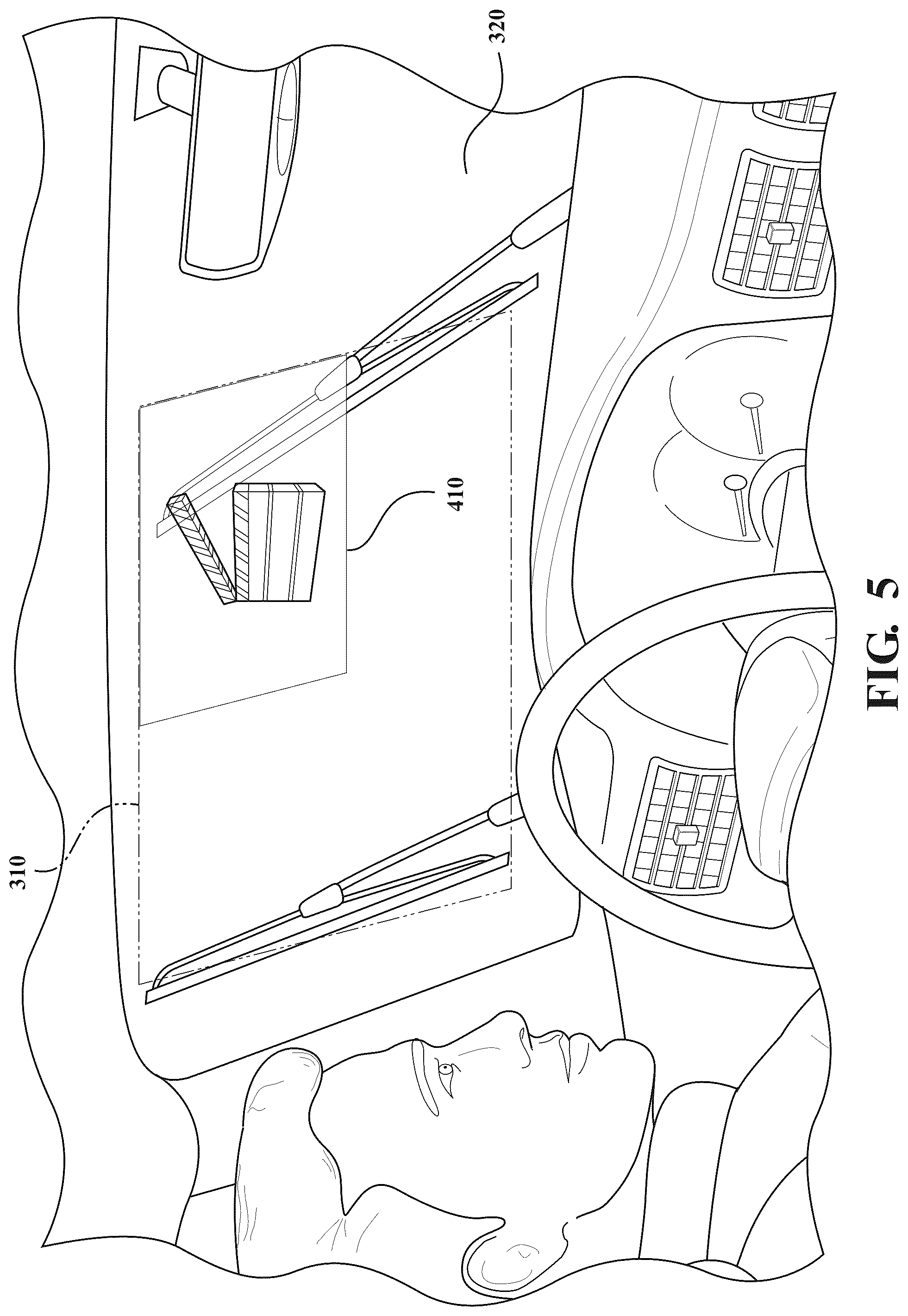 Patent US12333197 Figure 5 – Adjusting a vehicle display that occludes a view of an operator in response to identifying a risk