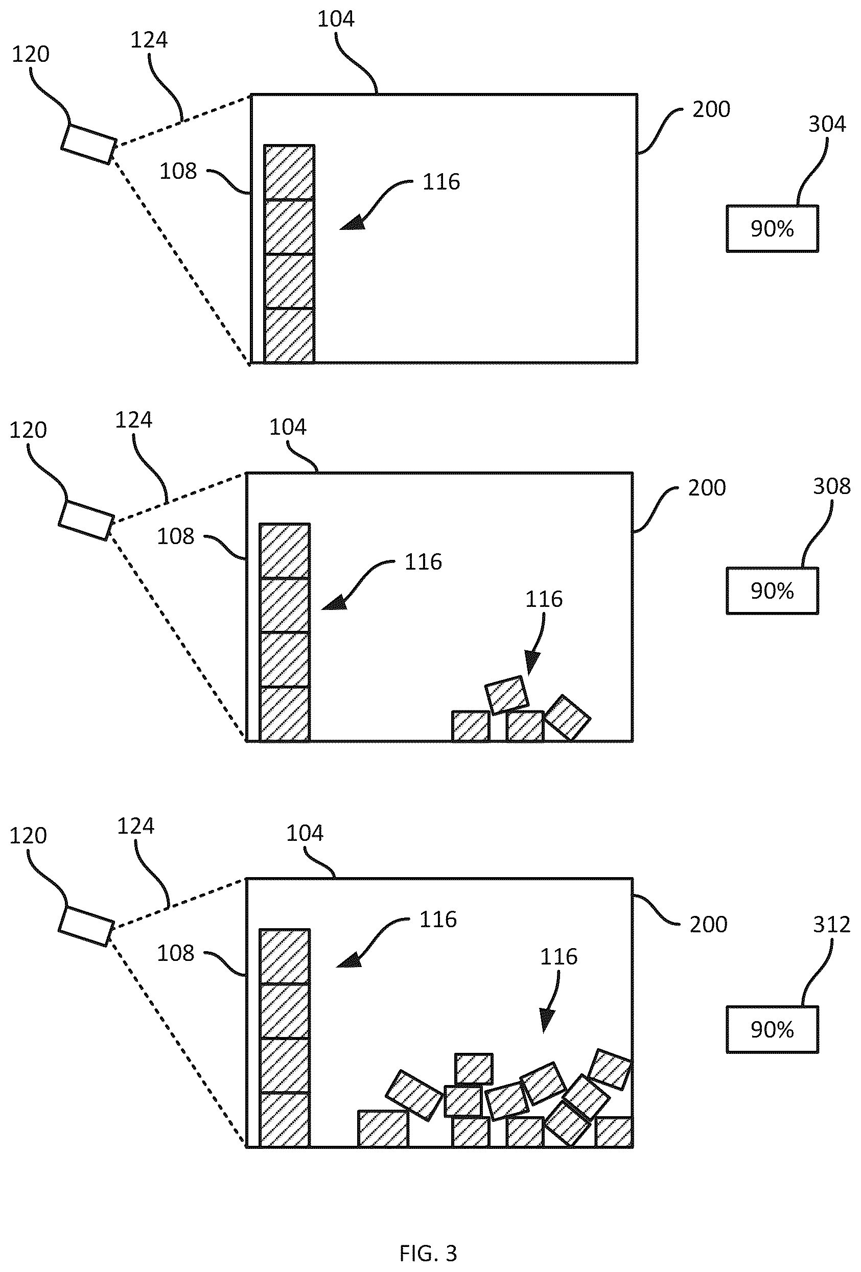 Patent US12333216 Figure 3 – Container fullness tracking method and systems