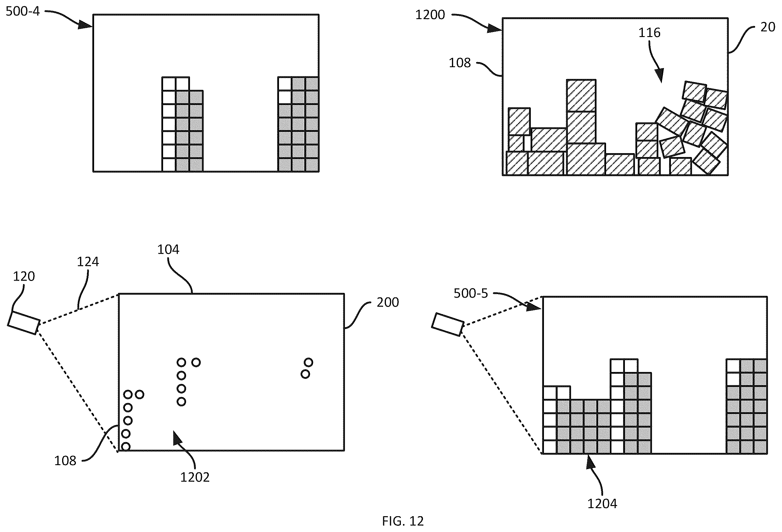 Patent US12333216 Figure 12 – Container fullness tracking method and systems