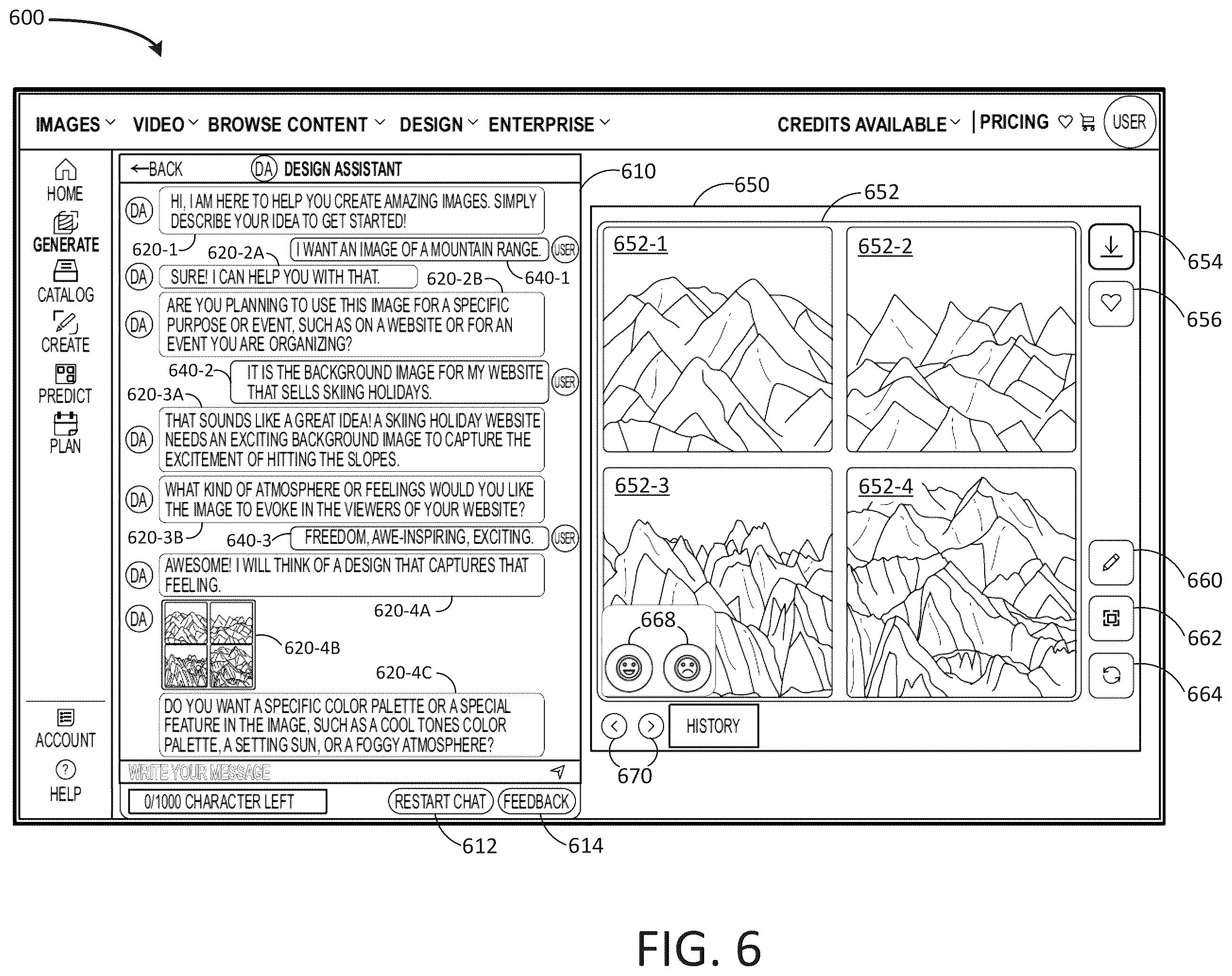 Patent US12333217 Figure 6 – Asset design and generation using digital assistant