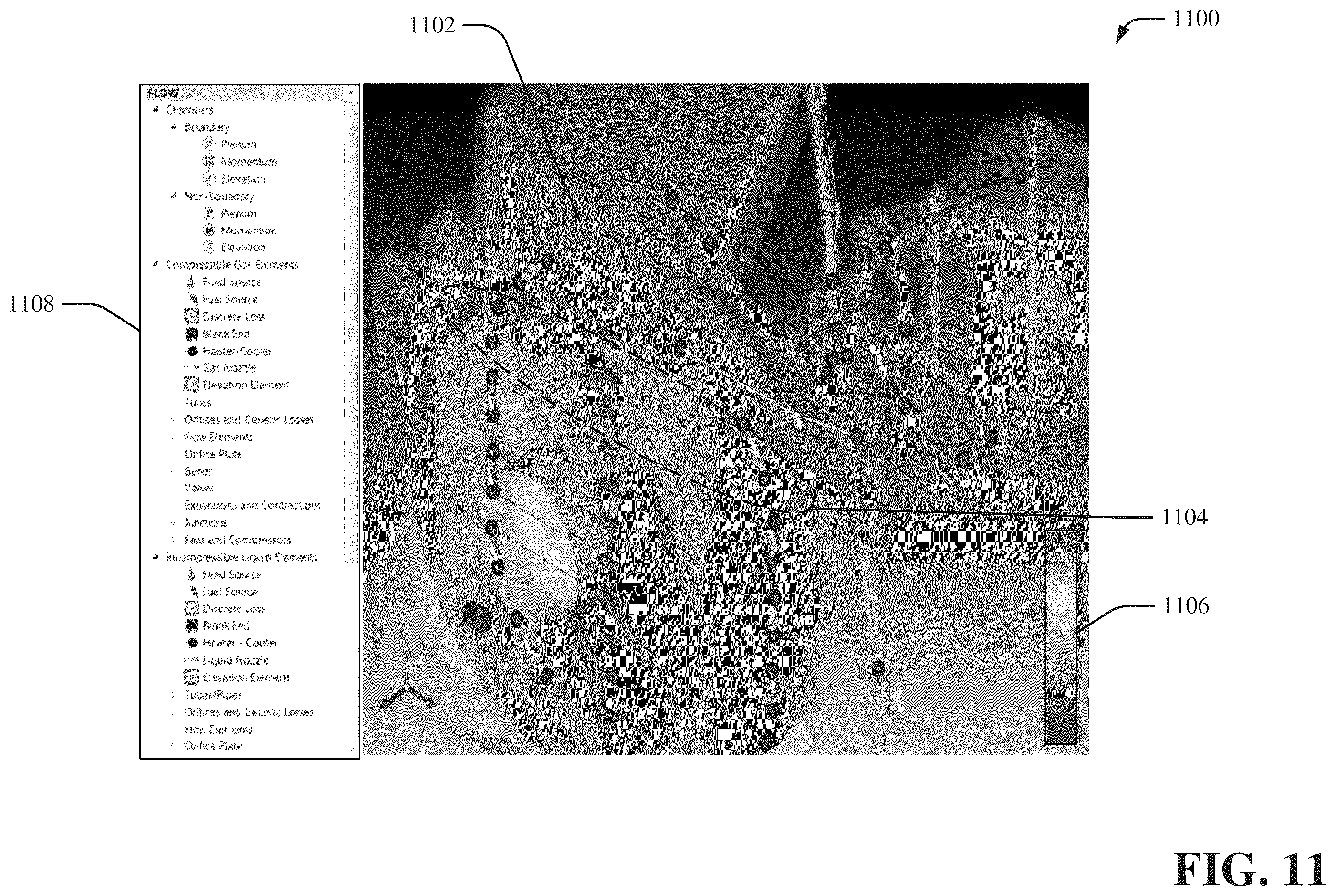 Patent US12333224 Figure 11 – Systems and methods for overlaying and integrating computer aided design (CAD) drawings with fluid models