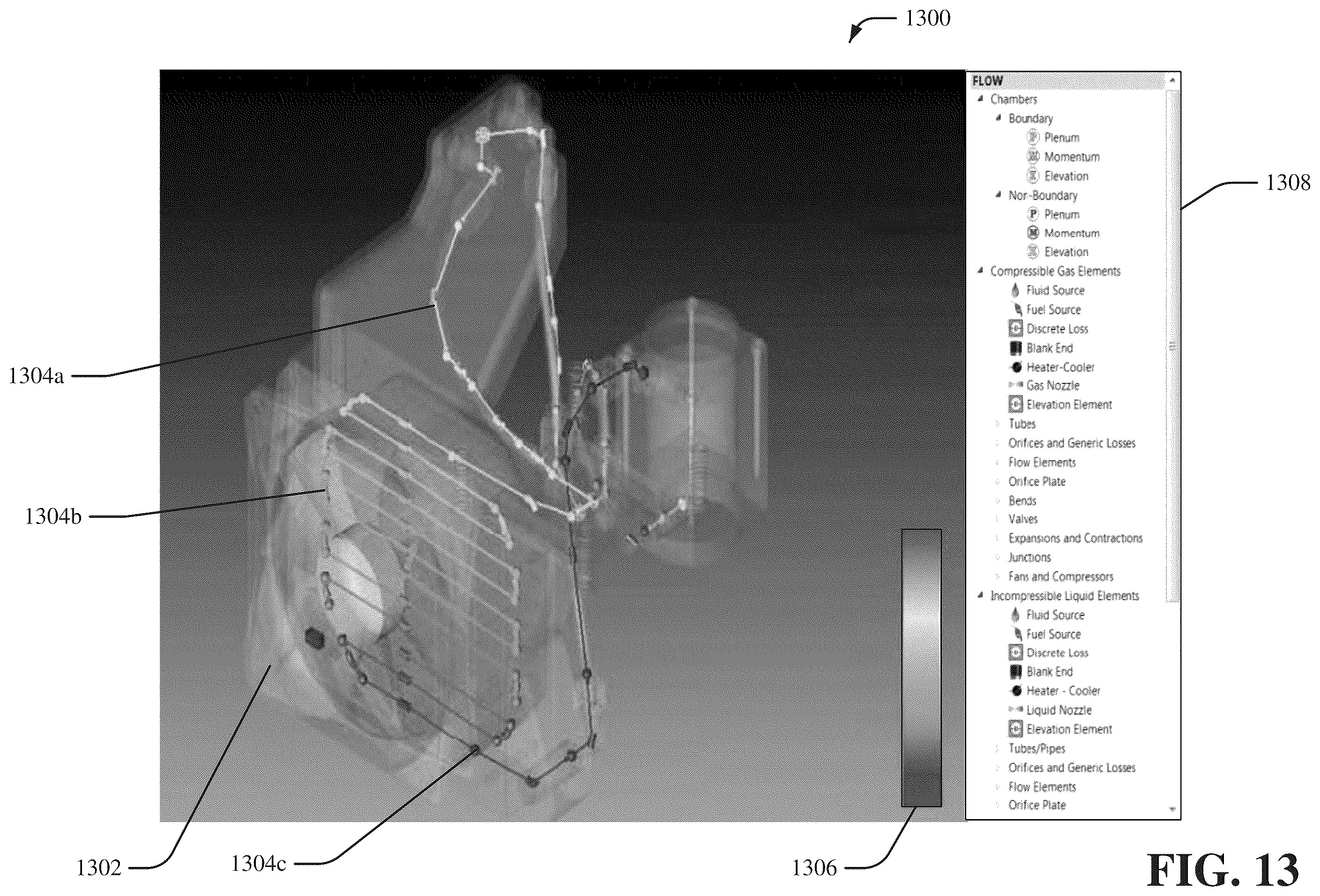 Patent US12333224 Figure 13 – Systems and methods for overlaying and integrating computer aided design (CAD) drawings with fluid models