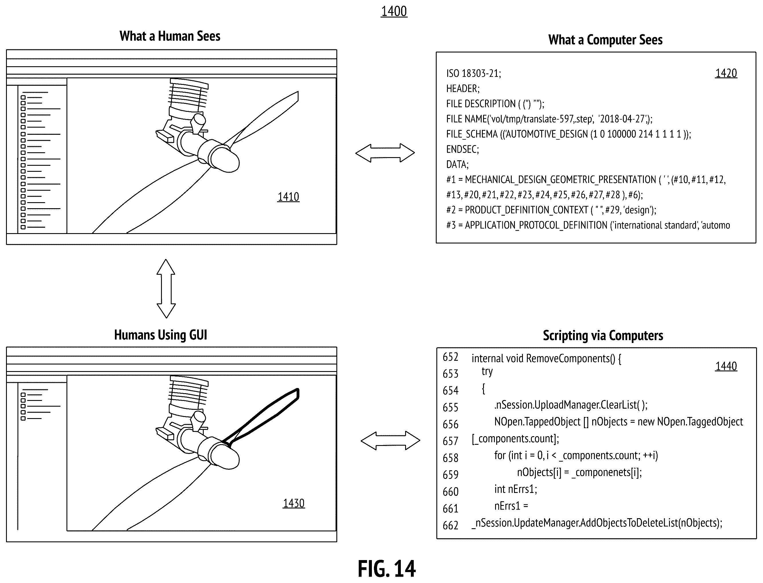 Patent US12333228 Figure 14 – Secure and scalable model splicing of digital engineering models for software-code-defined digital threads