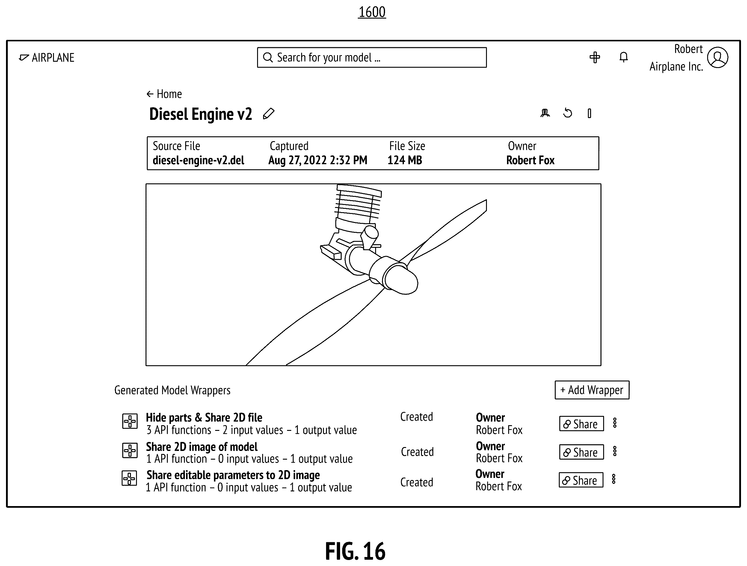 Patent US12333228 Figure 16 – Secure and scalable model splicing of digital engineering models for software-code-defined digital threads