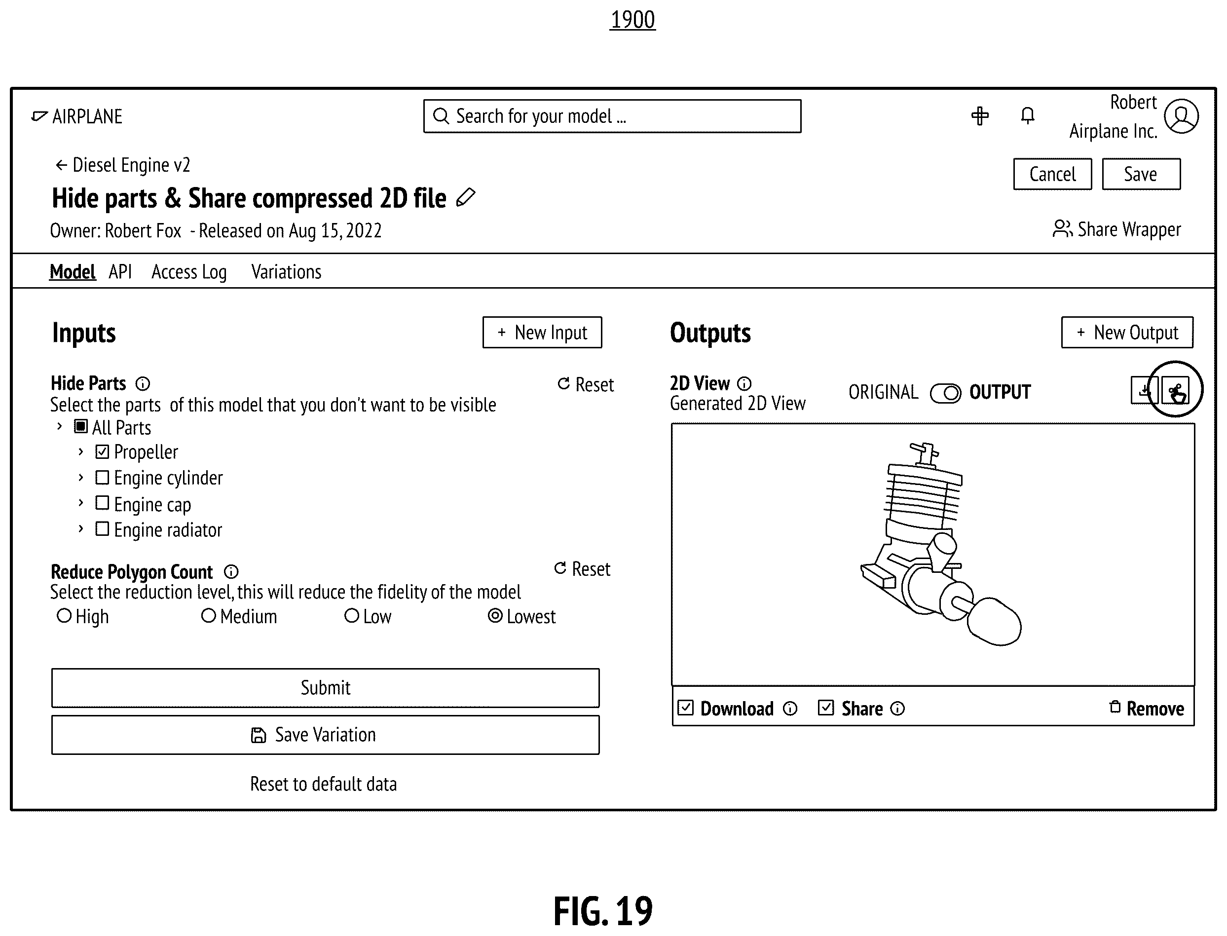Patent US12333228 Figure 19 – Secure and scalable model splicing of digital engineering models for software-code-defined digital threads
