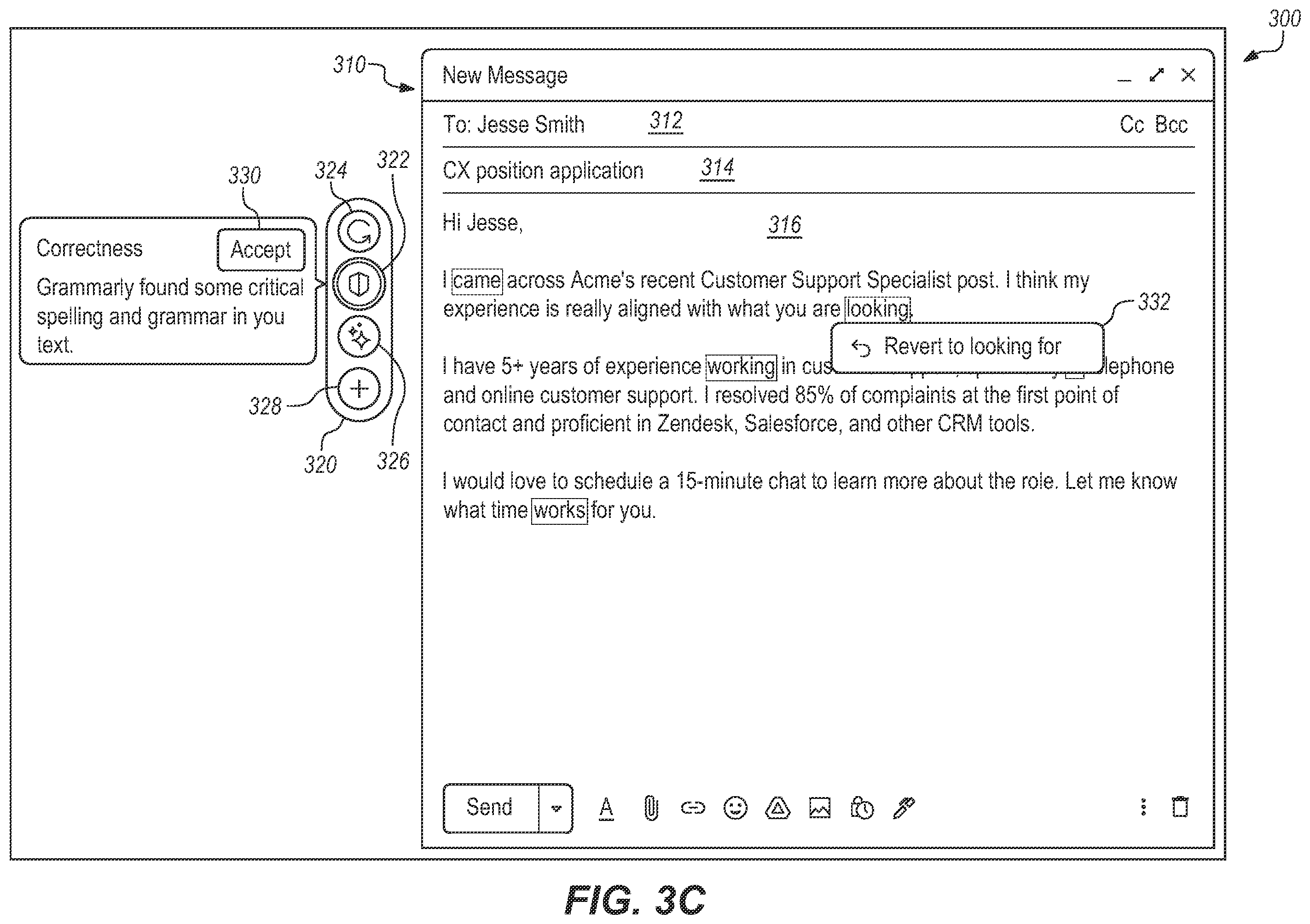 Patent US12333247 Figure 5 – Automatically applying correction suggestions in text checking