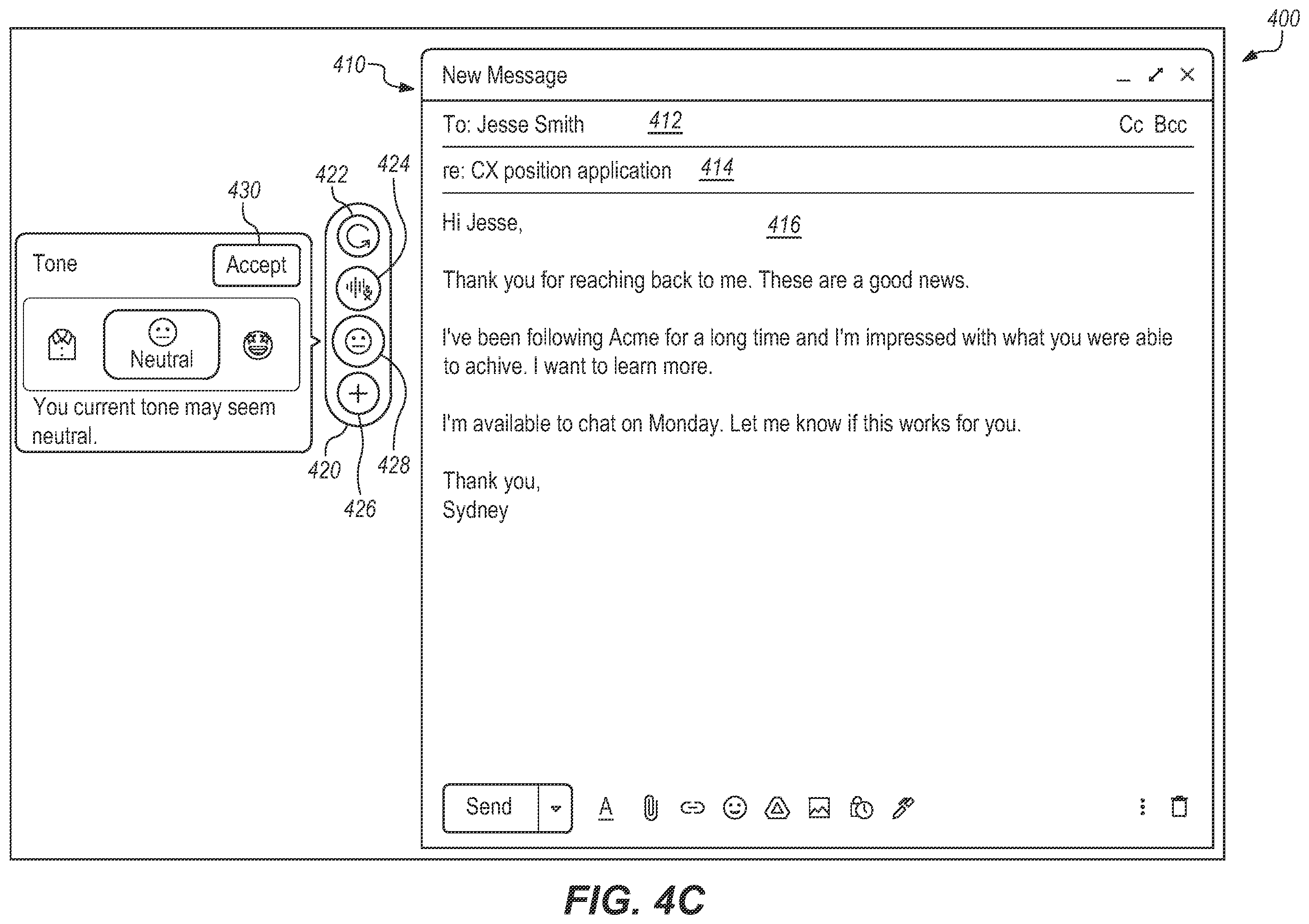Patent US12333247 Figure 10 – Automatically applying correction suggestions in text checking