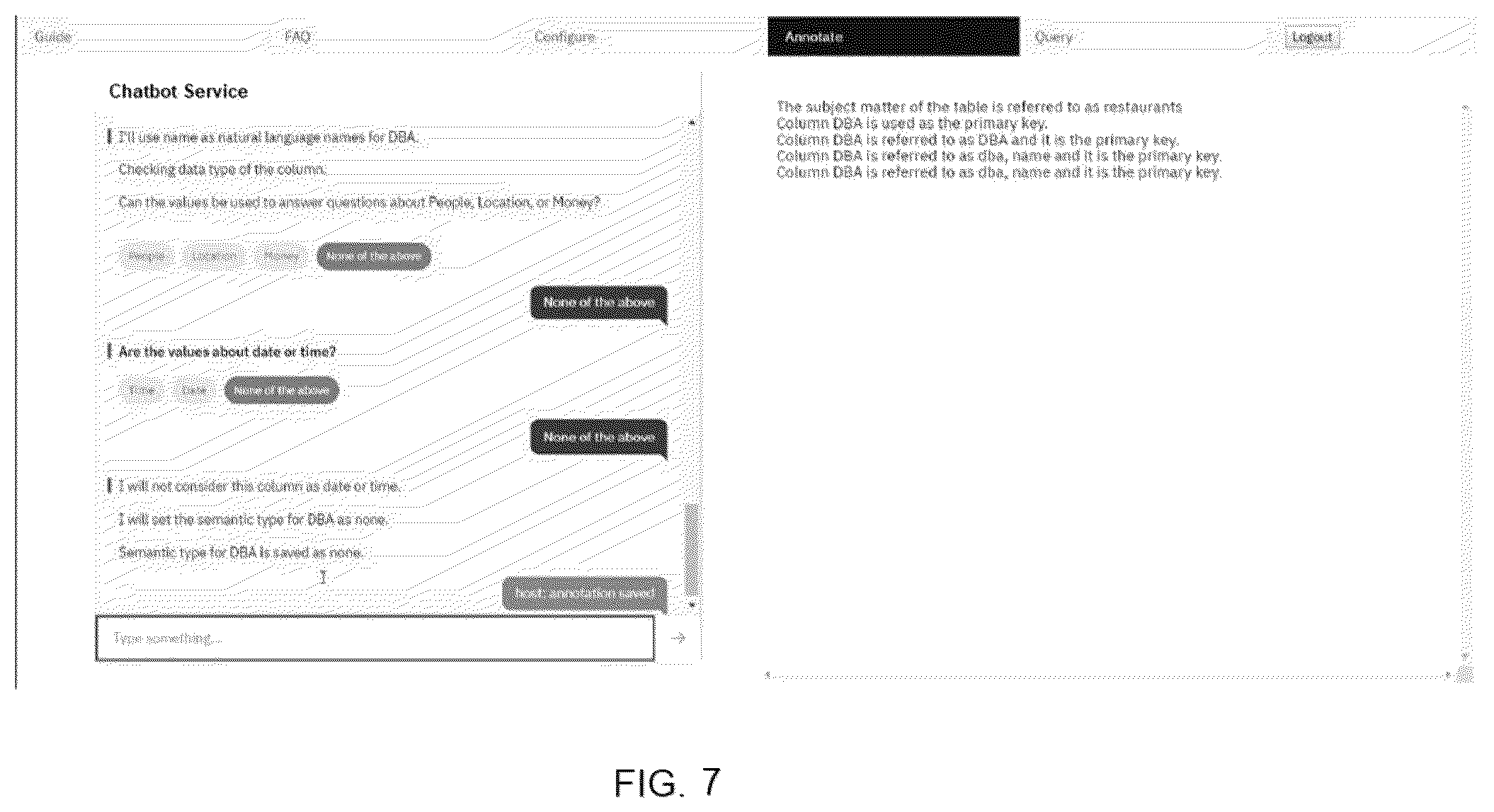 Patent US12333256 Figure 7 – Authoring a conversation service module from relational data