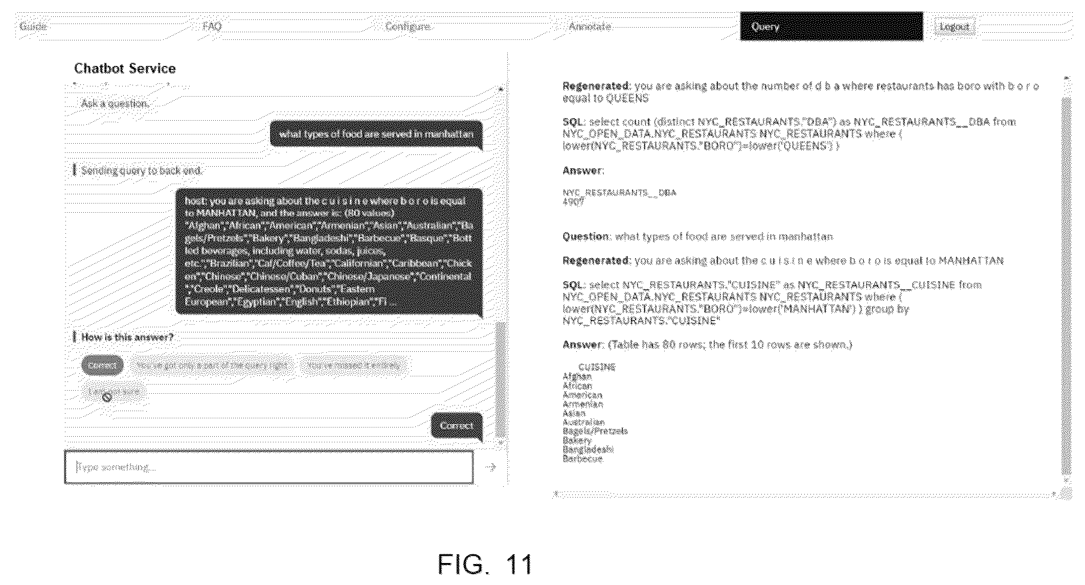 Patent US12333256 Figure 11 – Authoring a conversation service module from relational data