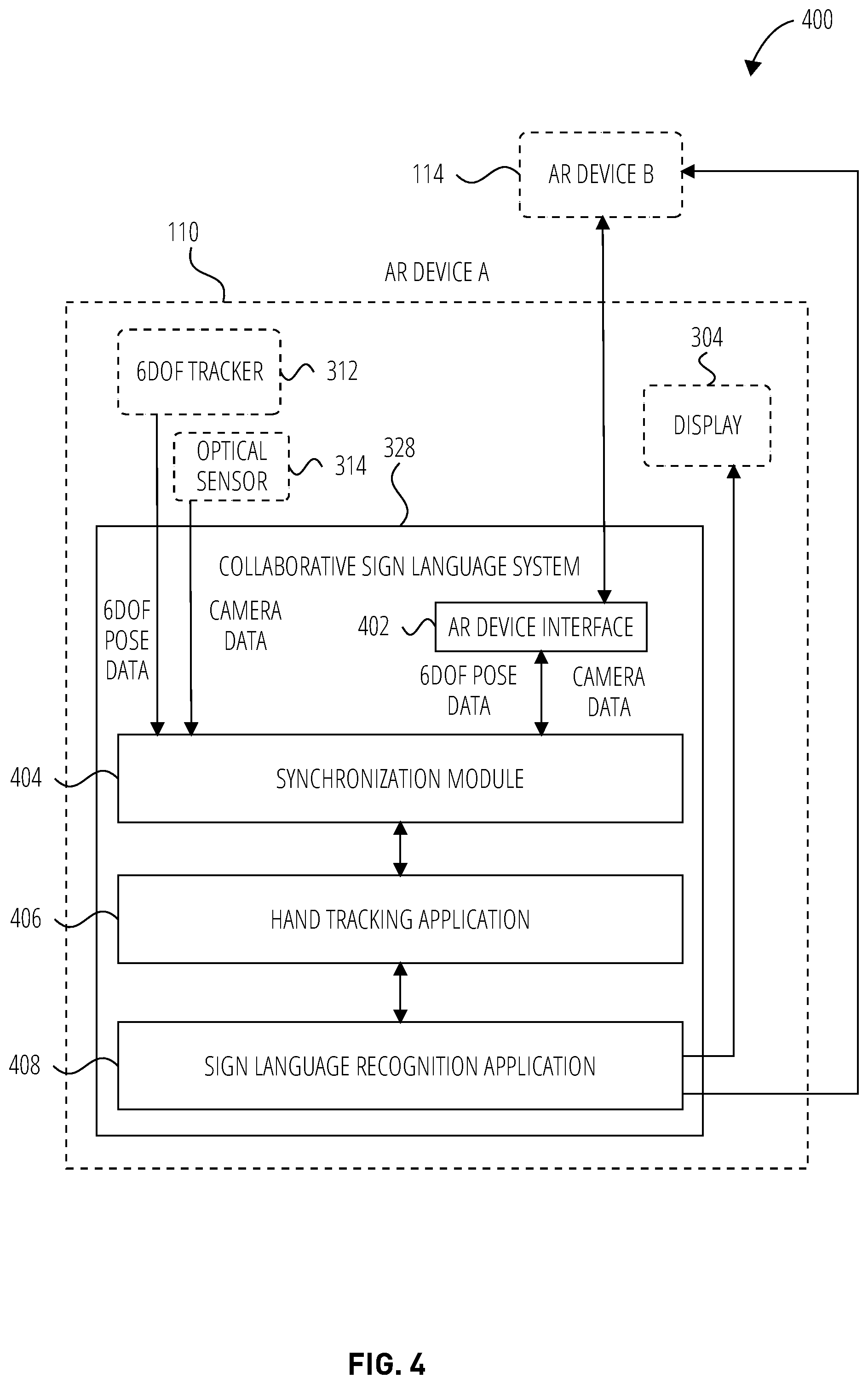 Patent US12333265 Figure 4 – Sign language interpretation with collaborative agents