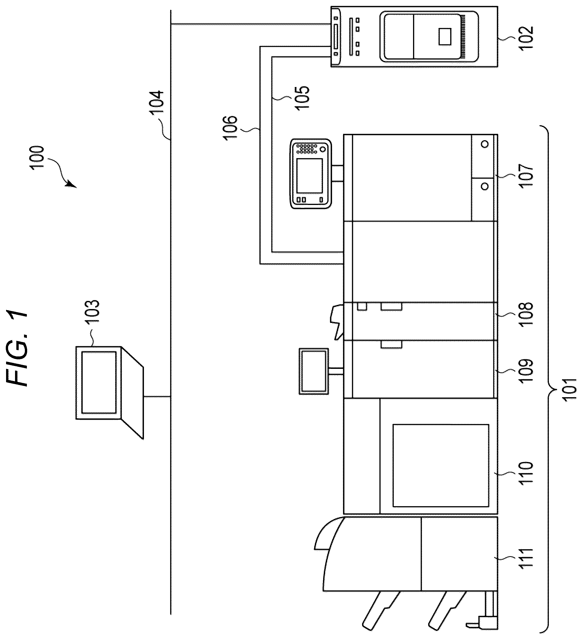 Patent US12333359 — Information processing apparatus with automatic detection and interruption of defective image forming operations — Figure 1