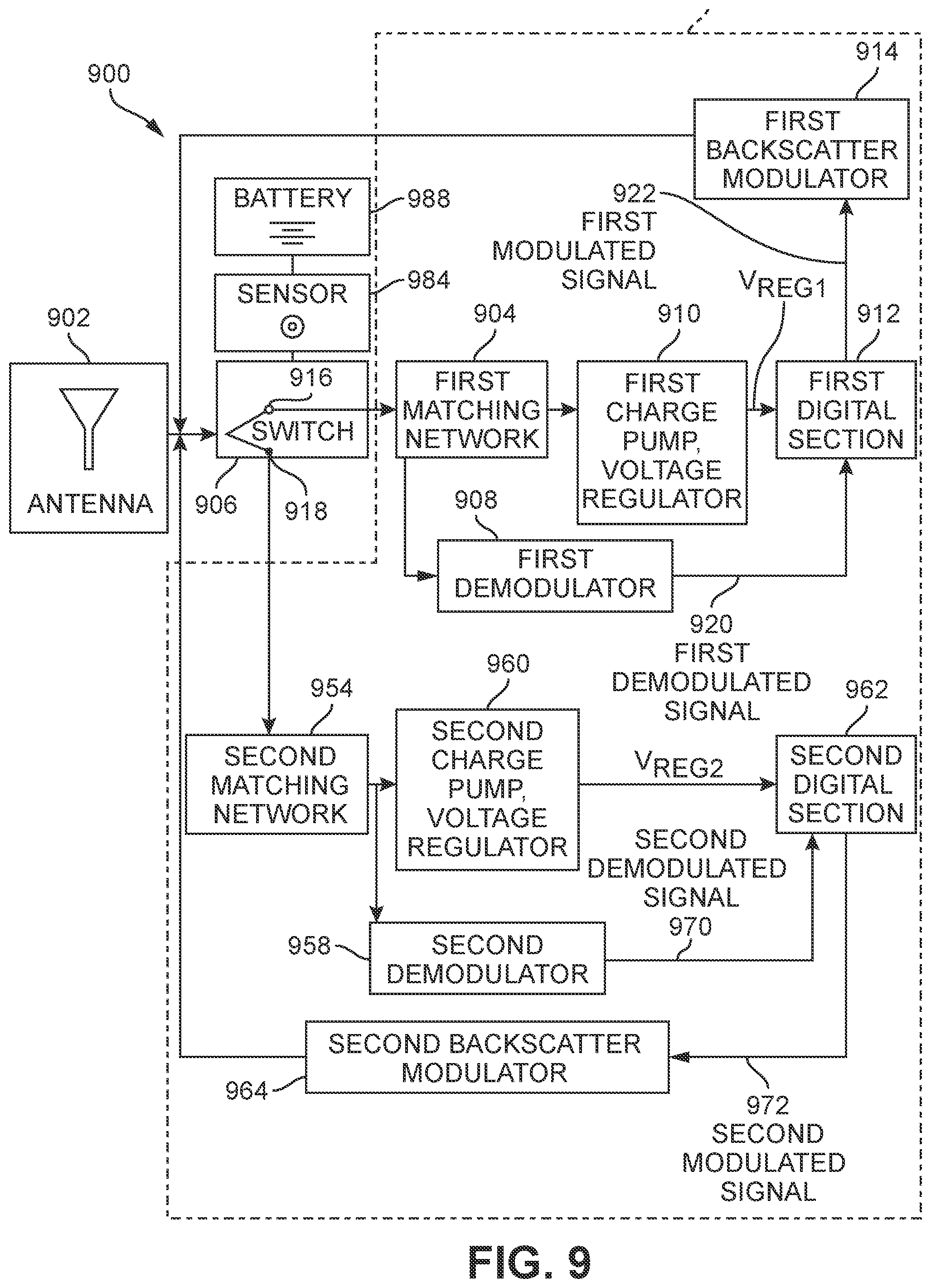 Patent US12333365 Figure 9 – Chip card with on/off mechanisms