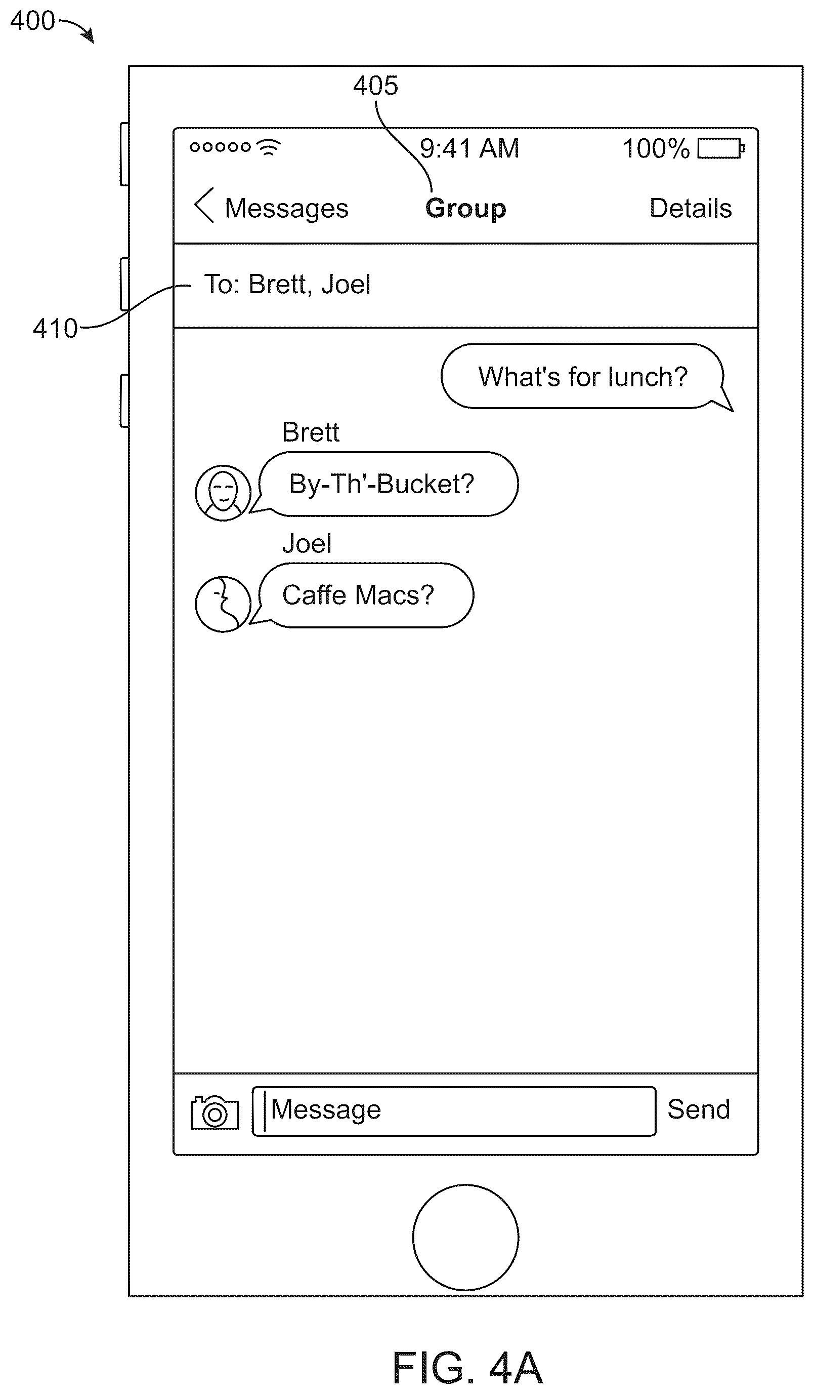 Patent US12333404 Figure 4 – Virtual assistant in a communication session