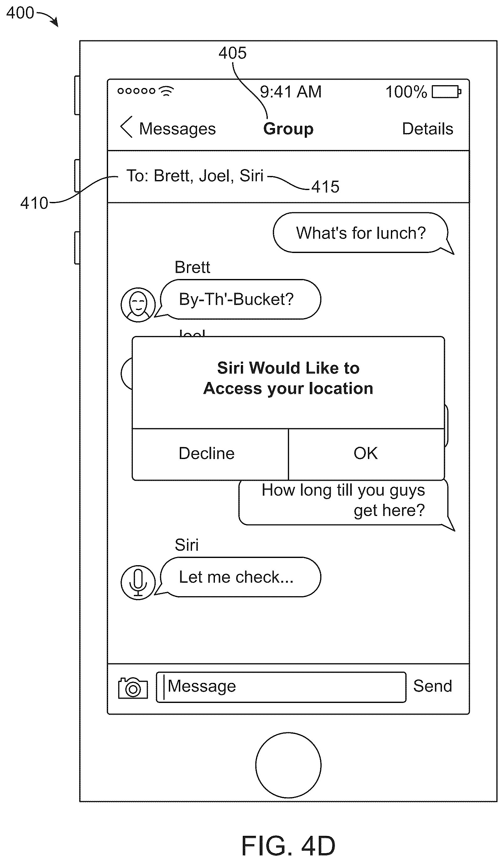 Patent US12333404 Figure 7 – Virtual assistant in a communication session