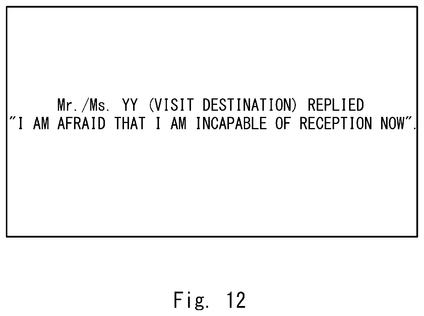 Patent US12333458 Figure 12 – Visit assistance device, visit assistance system, visit assistance method, and non-transitory computer-readable medium having program stored therein