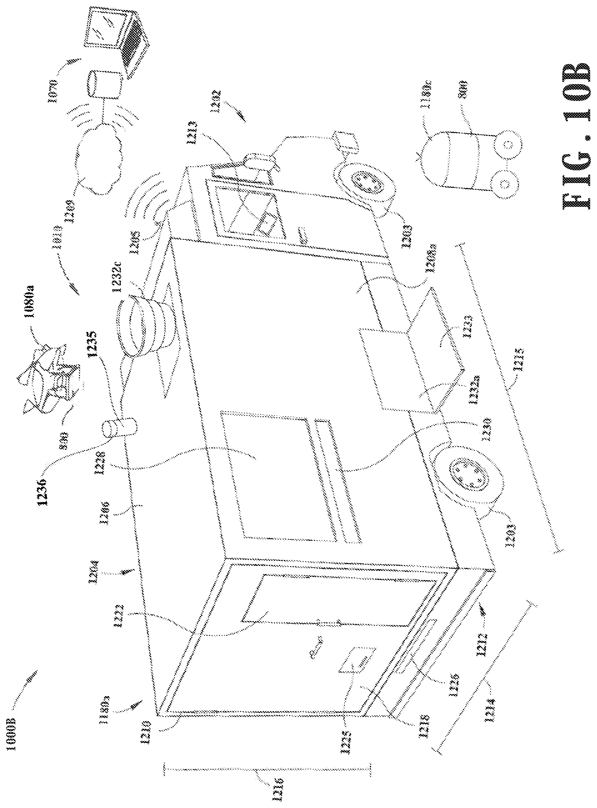 Patent US12333477 Figure 13 – Delivery of food items by aerial or ground drones to and from delivery vehicles