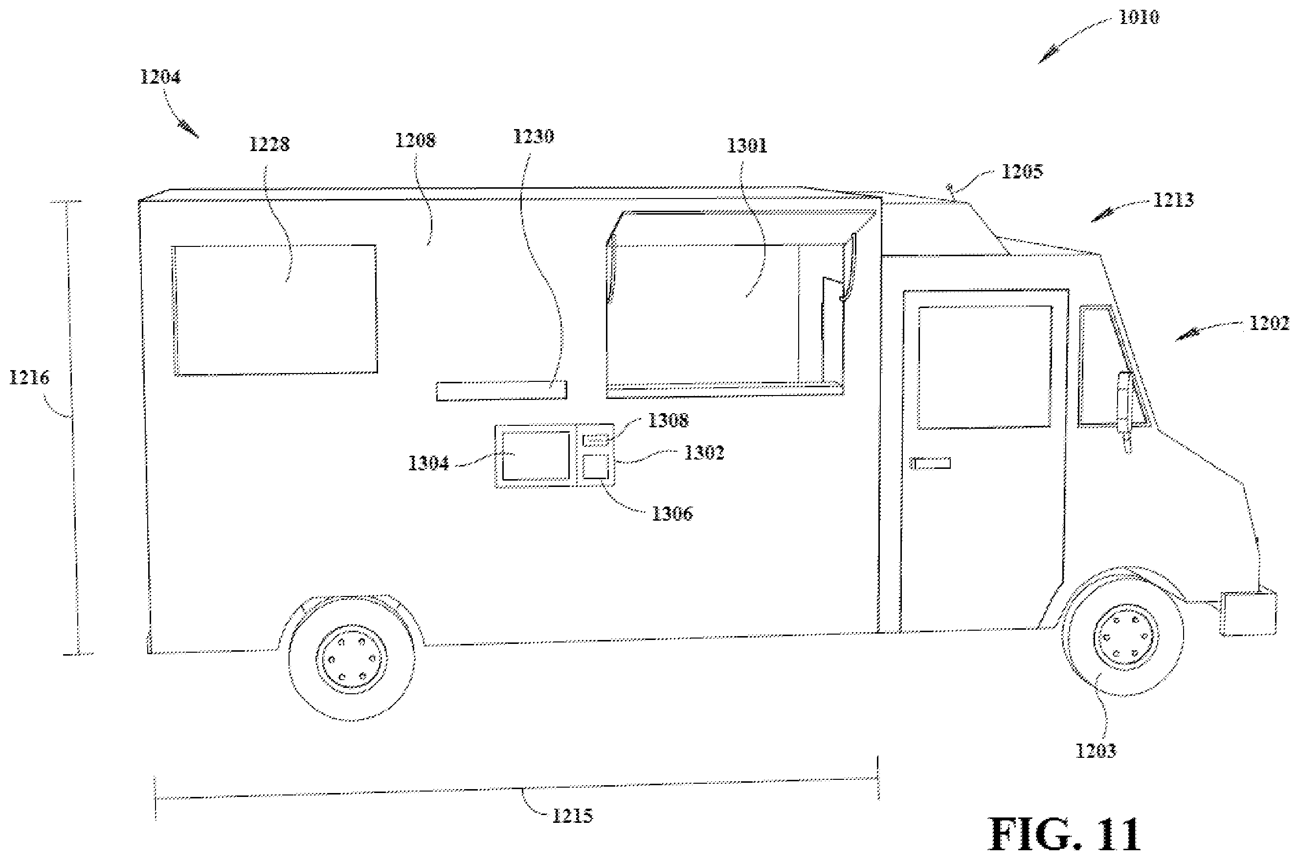Patent US12333477 Figure 14 – Delivery of food items by aerial or ground drones to and from delivery vehicles