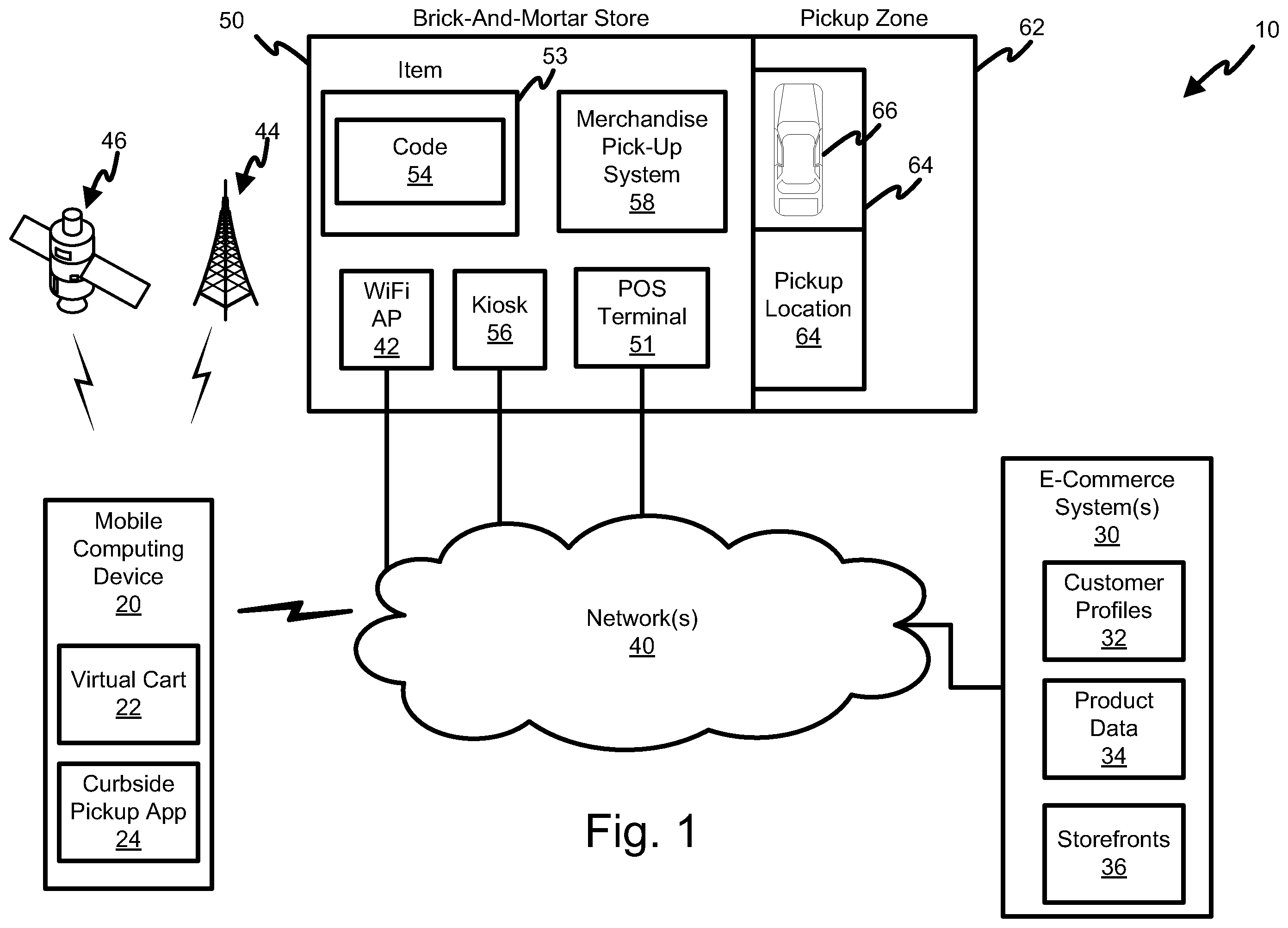 Patent US12333482 Figure 1 – Order fulfillment systems and methods with customer location tracking