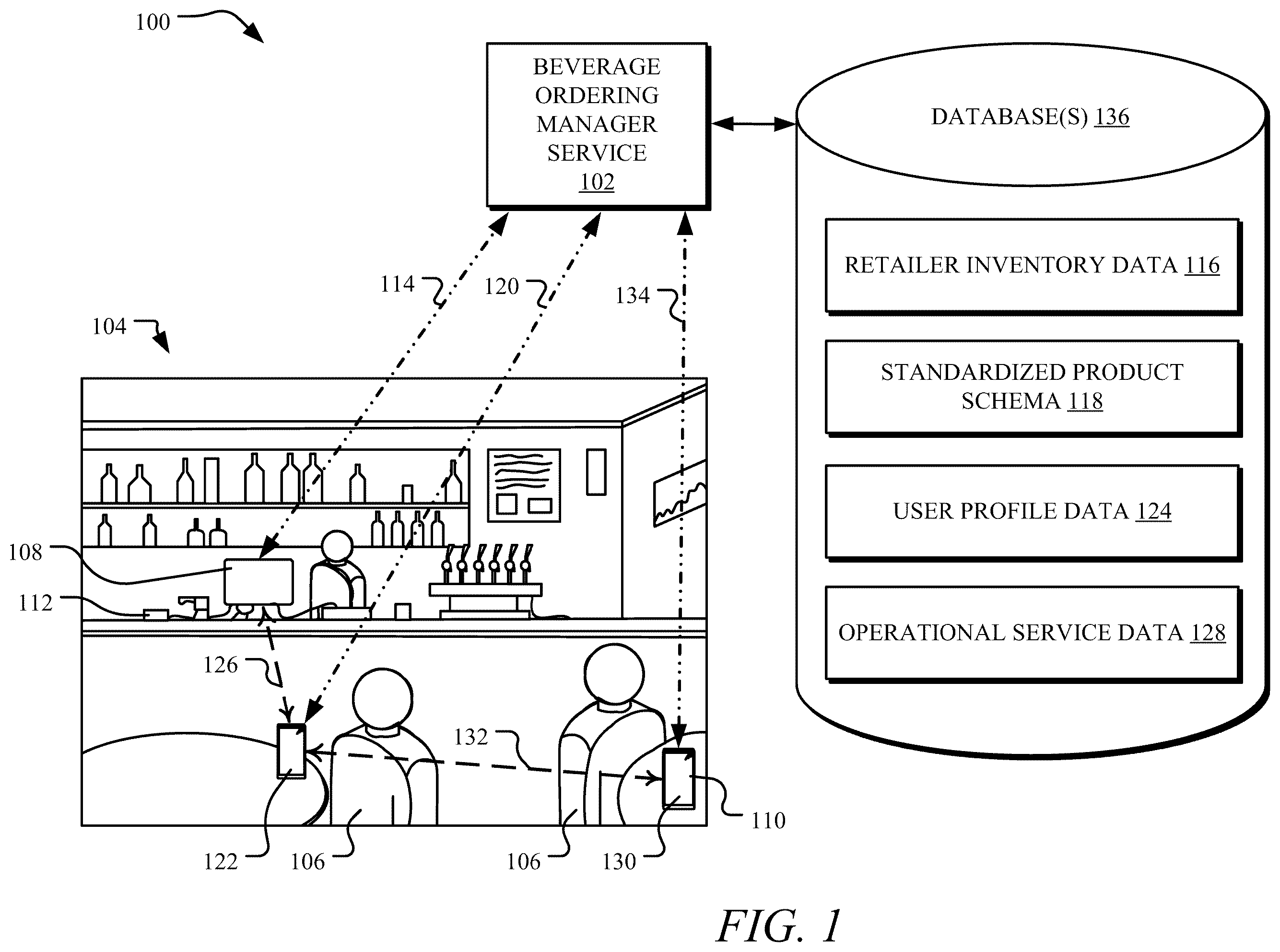 Patent US12333493 — Systems and methods for managing beverage dispatching — Figure 1