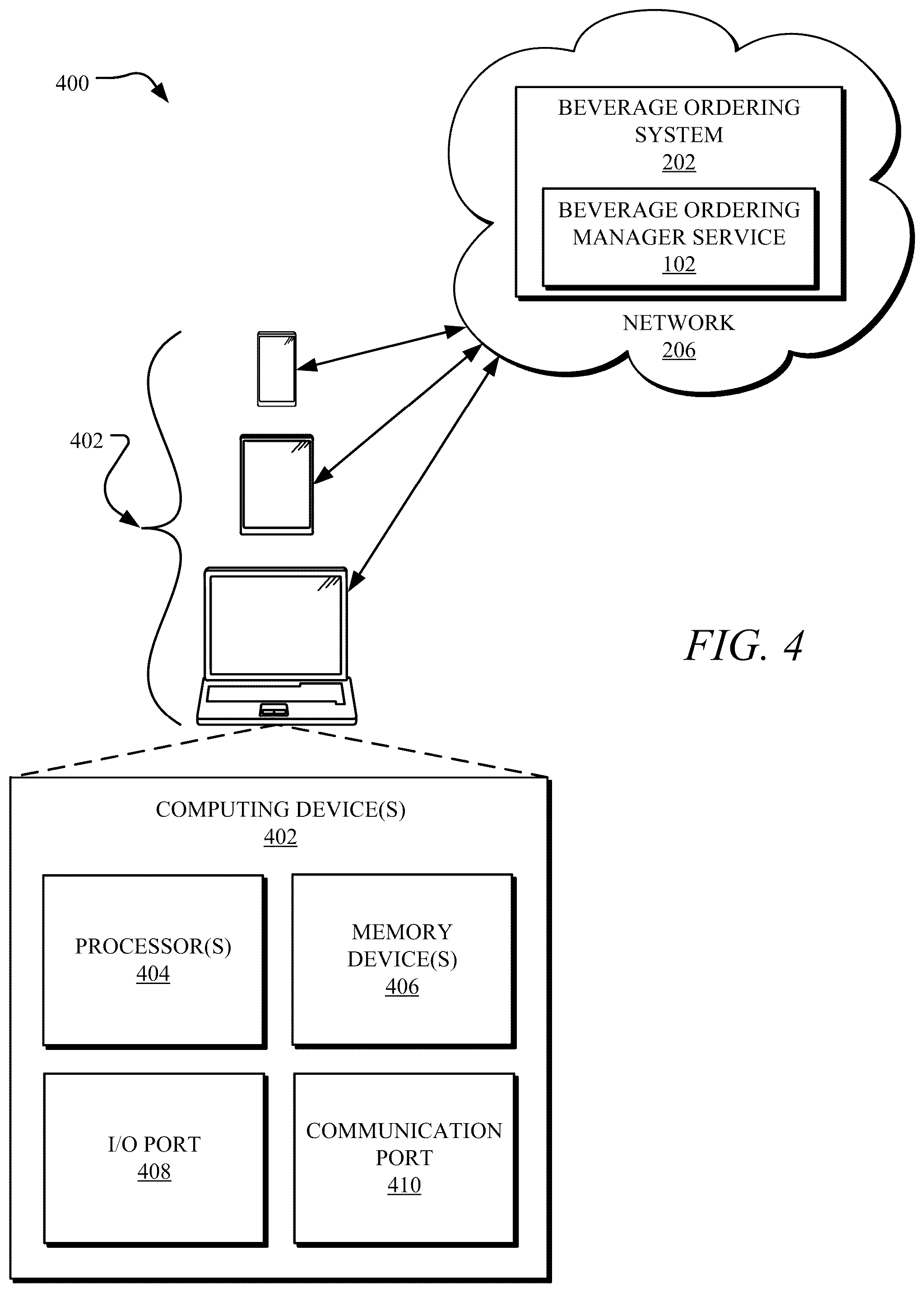 Patent US12333493 Figure 4 – Systems and methods for managing beverage dispatching