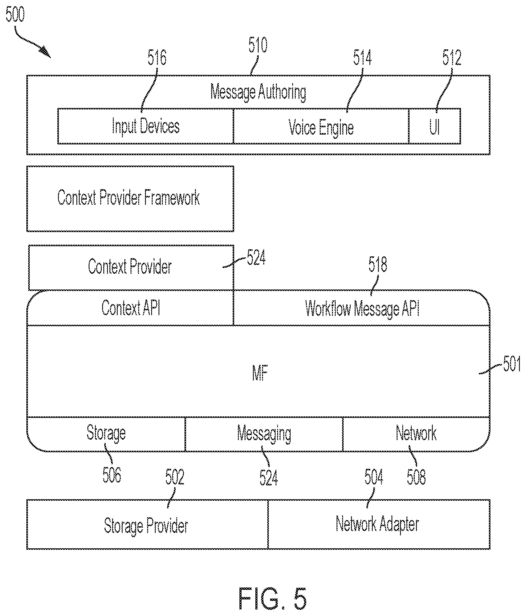 Patent US12333498 Figure 5 – System and method for coordinating and executing complex communications tasks using structured messaging and off-line synchronization