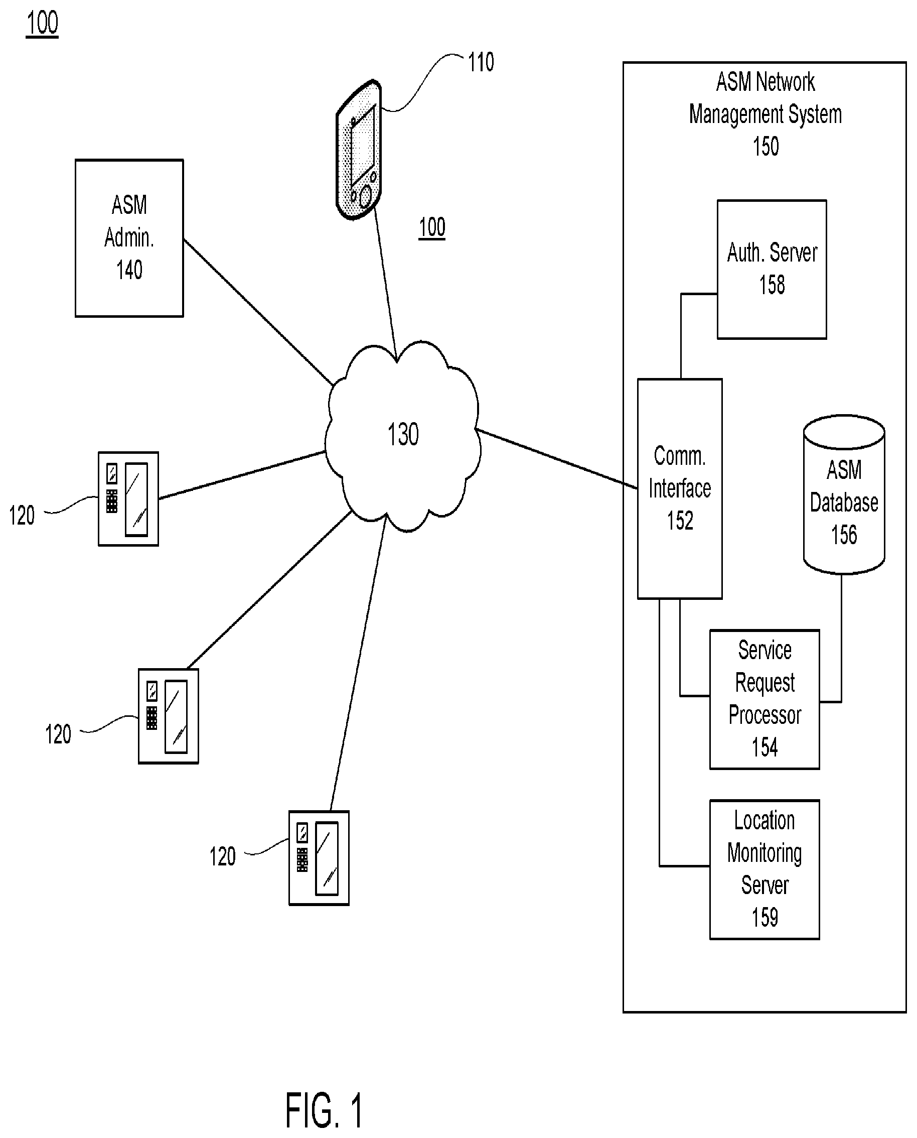 Patent US12333510 — System and method for activating a beacon-based service location application — Figure 1
