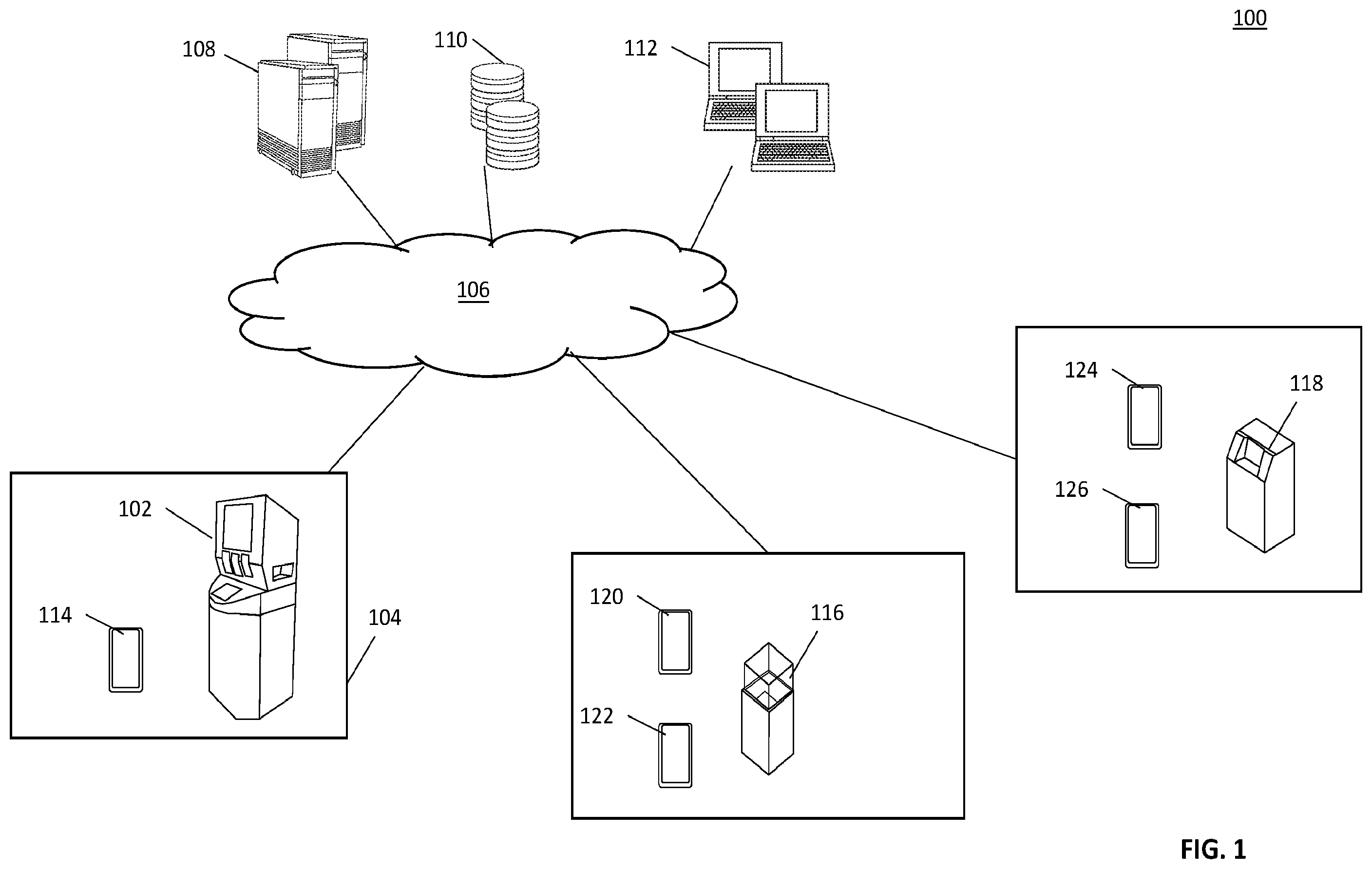 Patent US12333513 Figure 1 – Low-cost computerized kiosks for remote collection of electronic devices for value