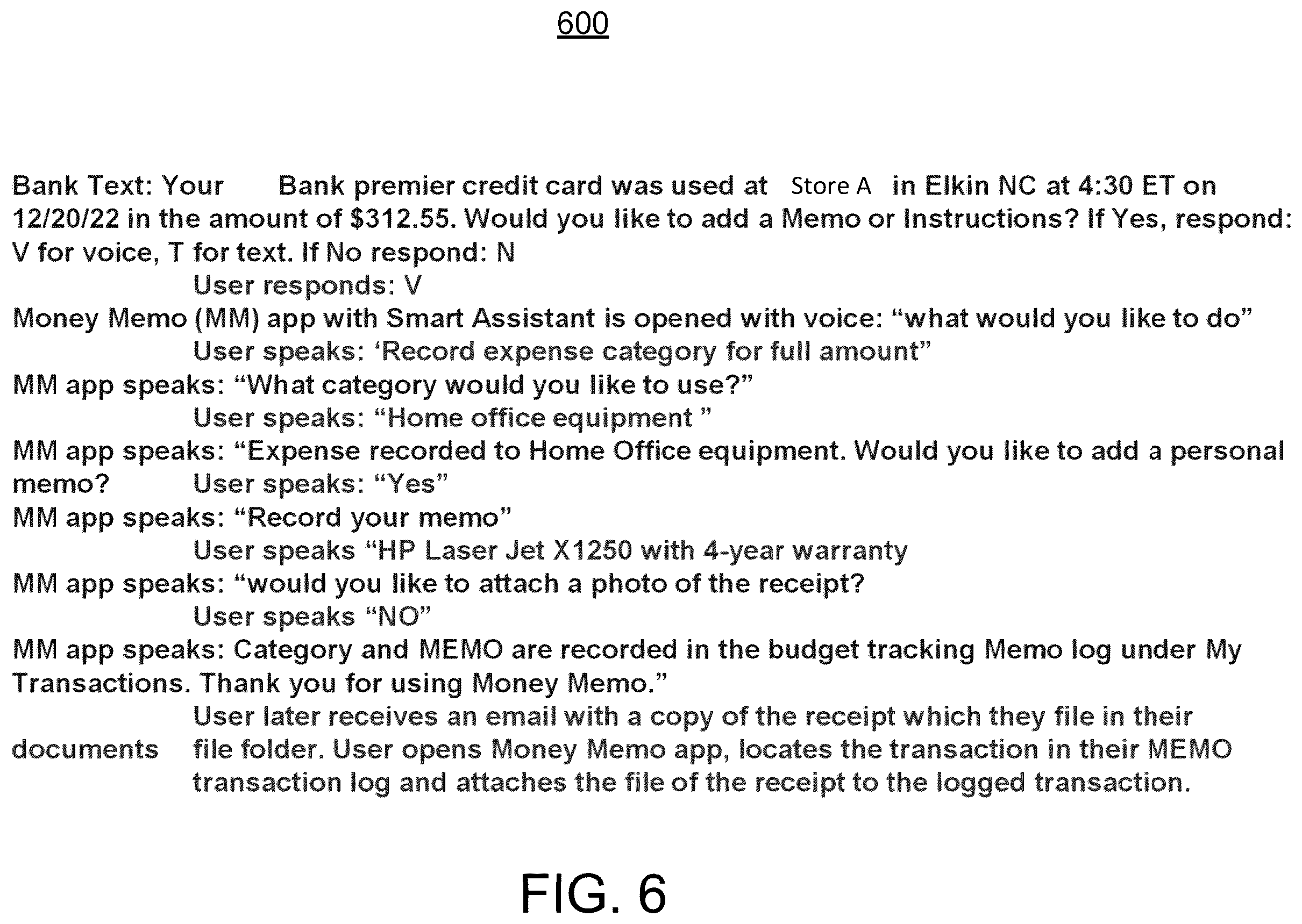 Patent US12333523 Figure 6 – Systems and methods for contextual transaction data collection using large language processing