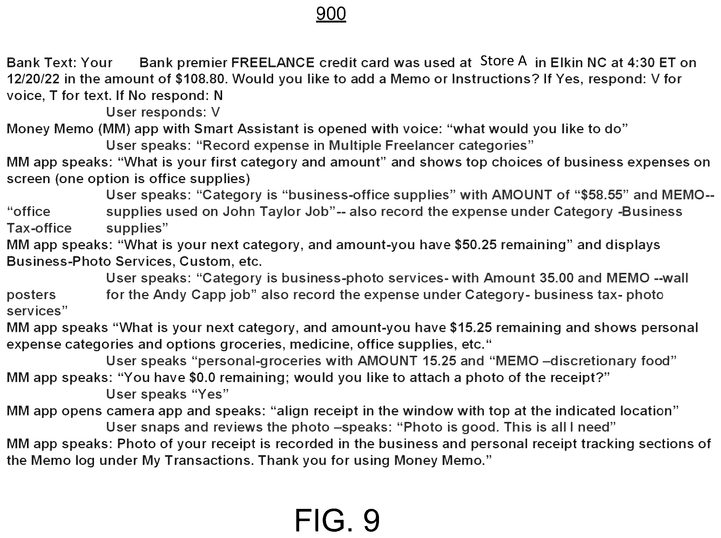 Patent US12333523 Figure 9 – Systems and methods for contextual transaction data collection using large language processing