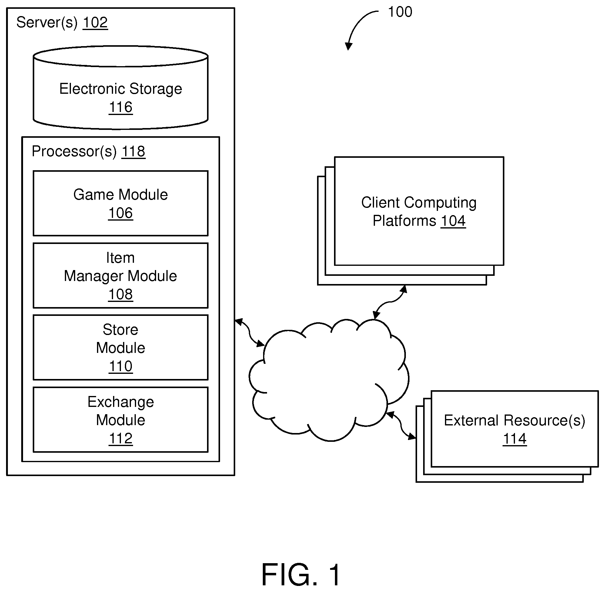 Patent US12333563 Figure 1 – Identity-recognition-based promotions using virtual containers