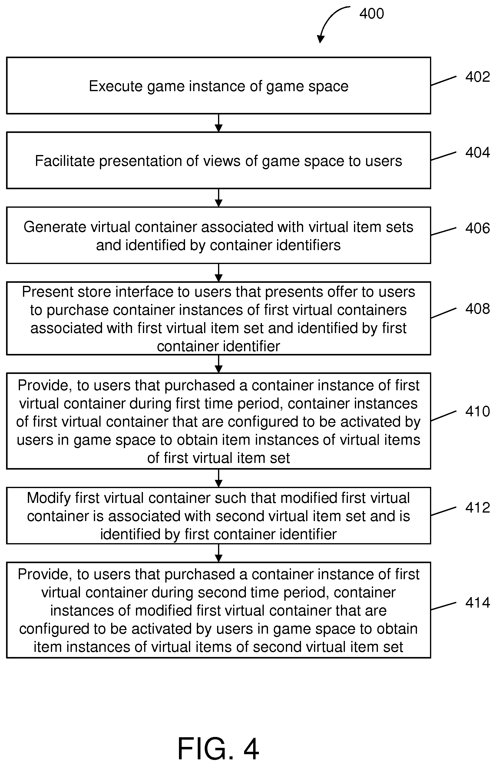 Patent US12333563 Figure 5 – Identity-recognition-based promotions using virtual containers
