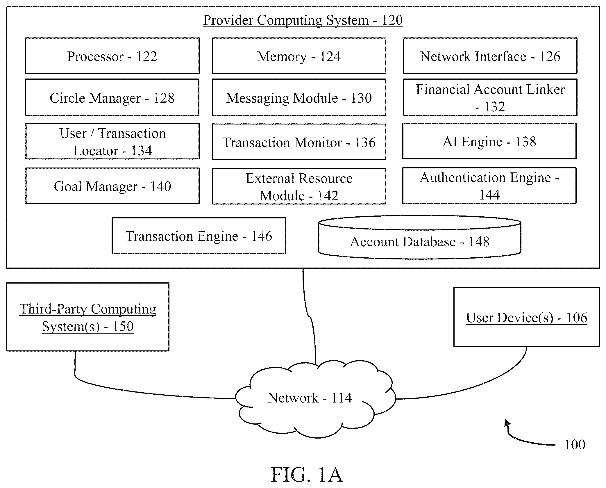 Patent US12333576 Figure 1 – Network security linkage