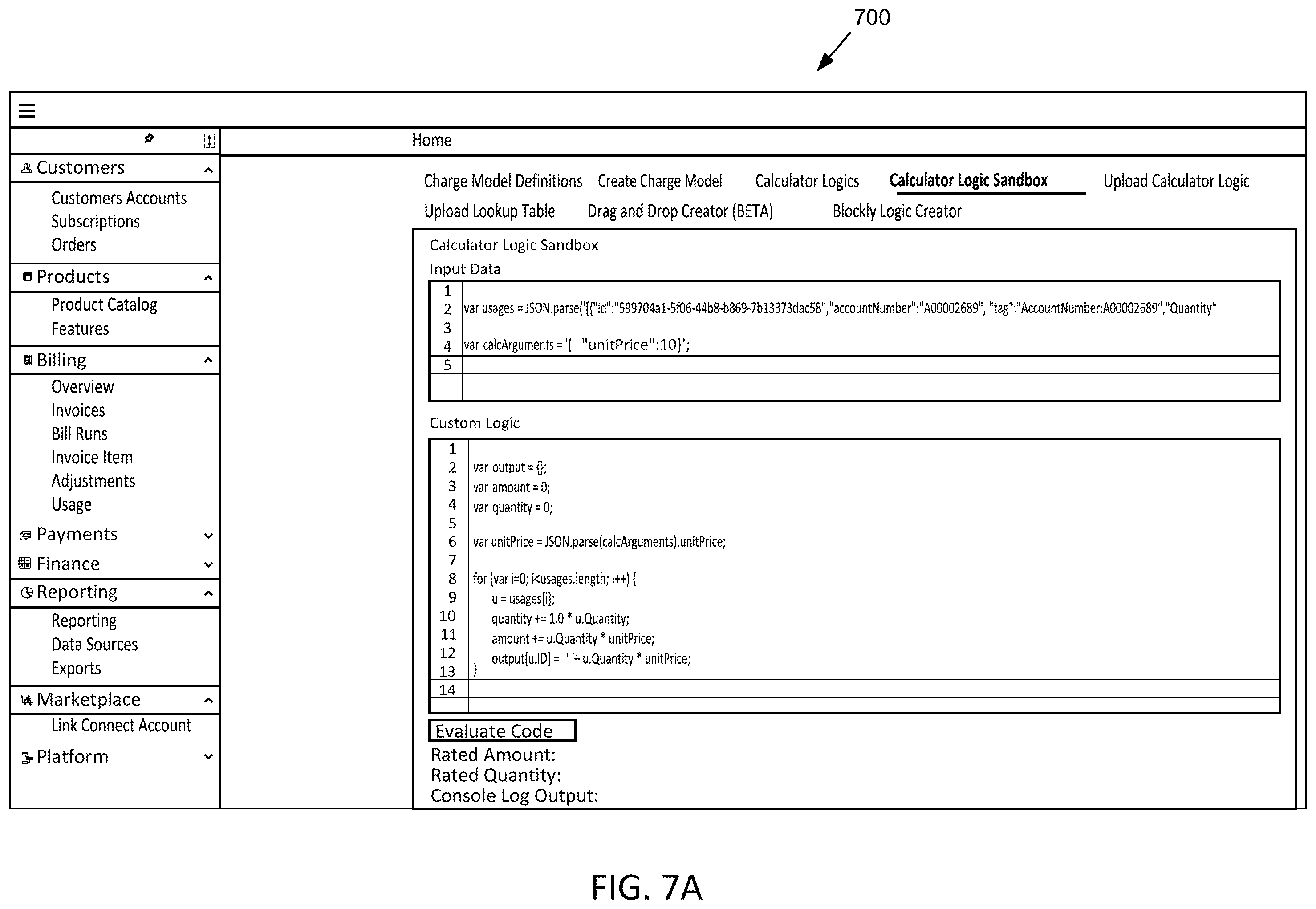 Patent US12333582 Figure 7 – Multi-tenant extensible billing system