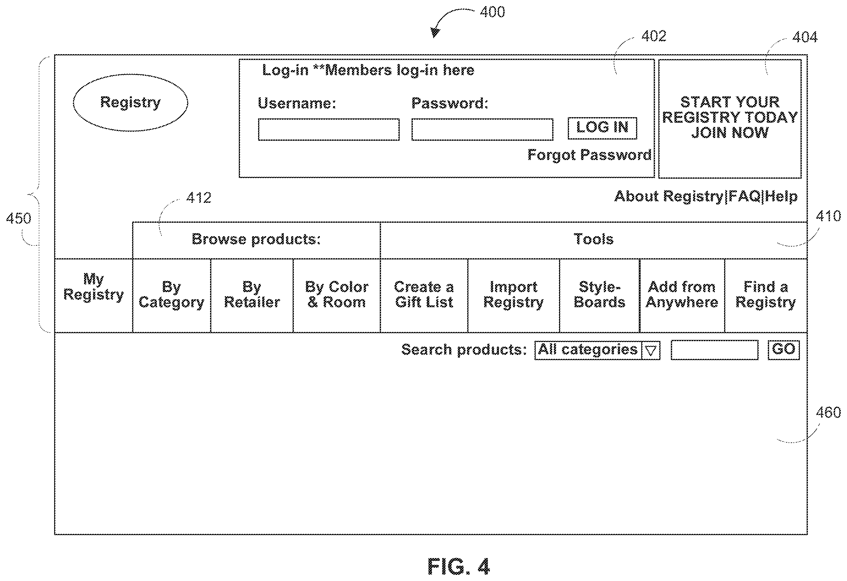 Patent US12333586 Figure 5 – Systems and methods for a centralized gift registry with automatic retailer-specific registry creation