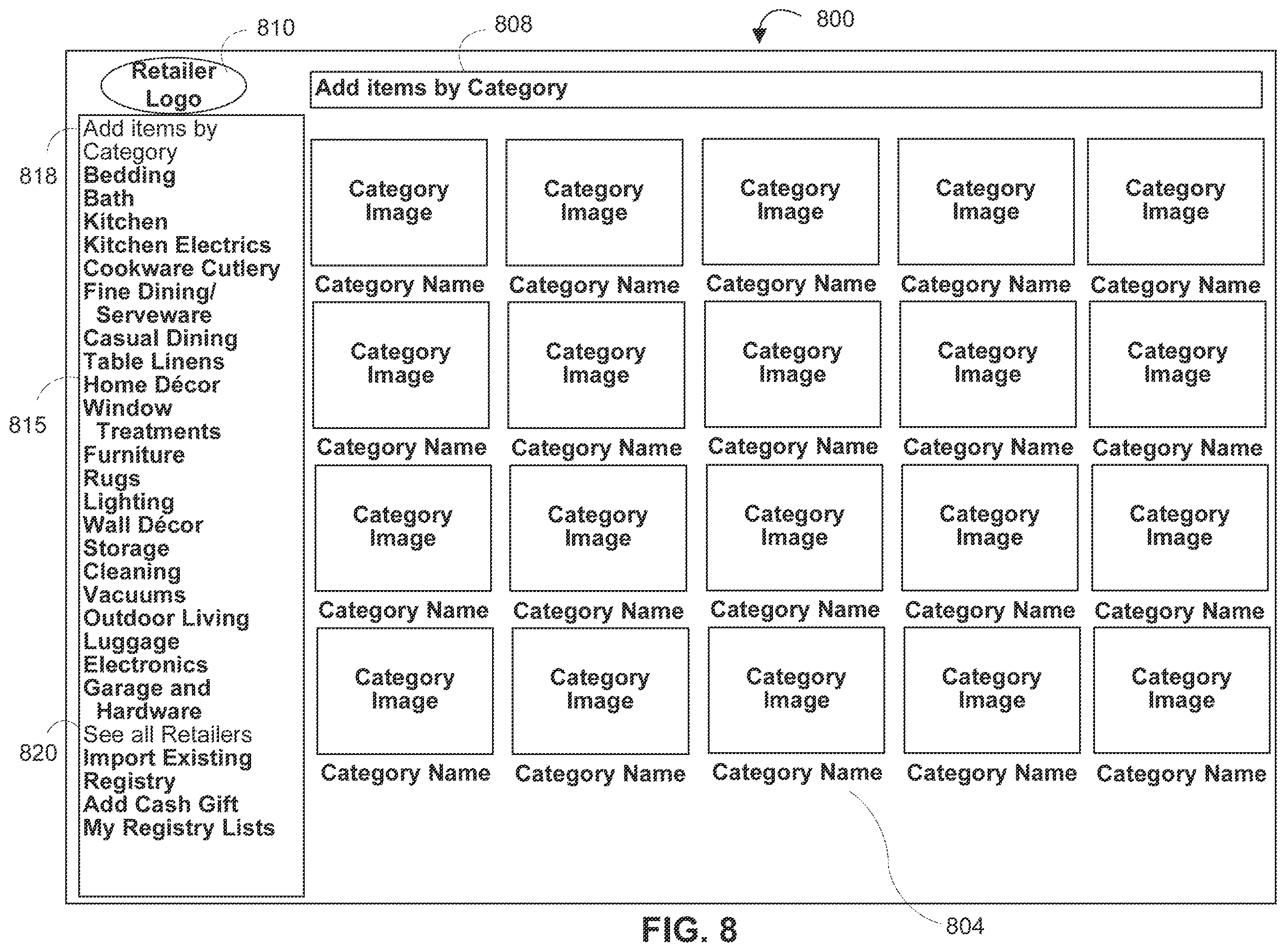 Patent US12333586 Figure 9 – Systems and methods for a centralized gift registry with automatic retailer-specific registry creation