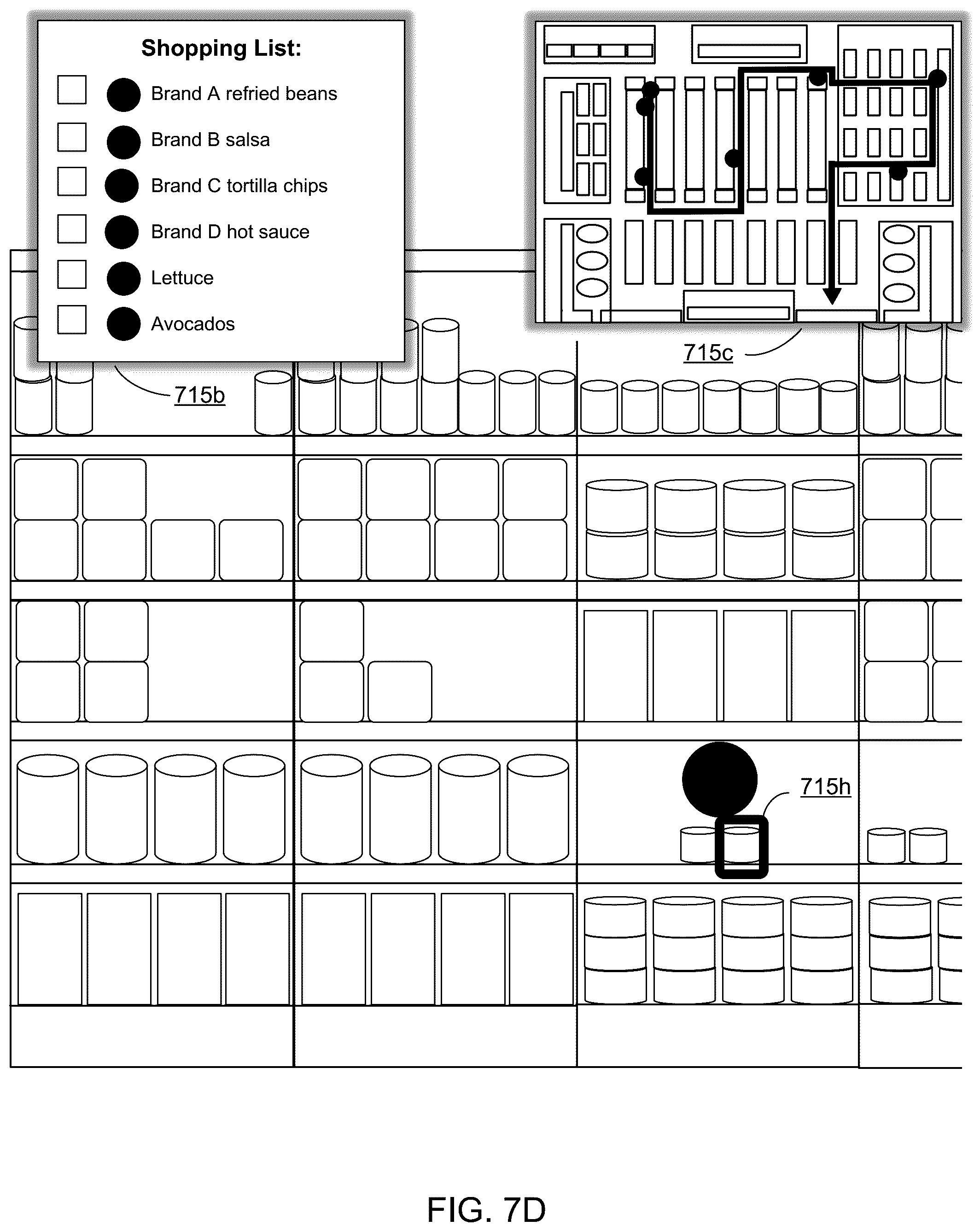 Patent US12333592 Figure 11 – Method, computer program product, and system for displaying augmented reality elements for navigating to a location of an item within a warehouse