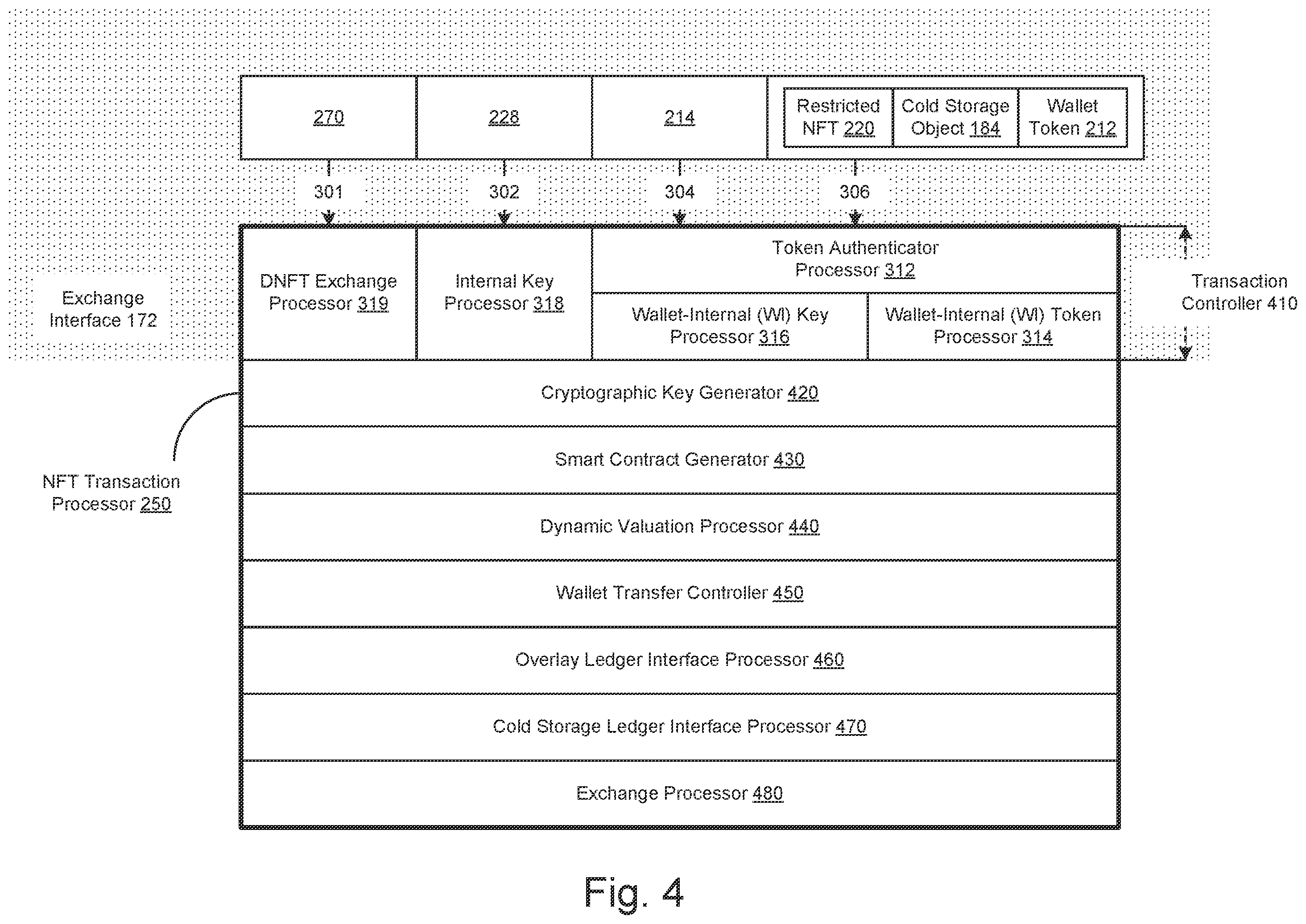 Patent US12333602 Figure 4 – Tokenized structured exchange tracking