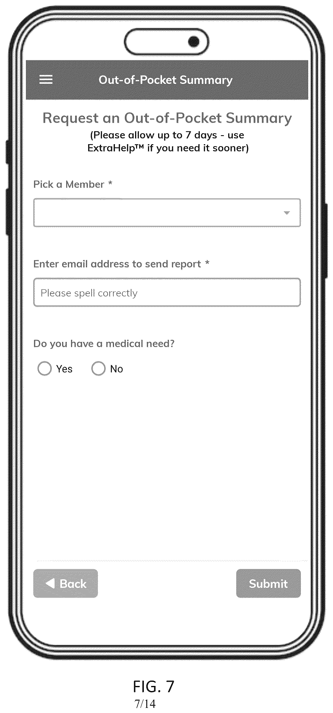 Patent US12333610 Figure 7 – Integrated data and predictive outputs for small business healthcare solutions