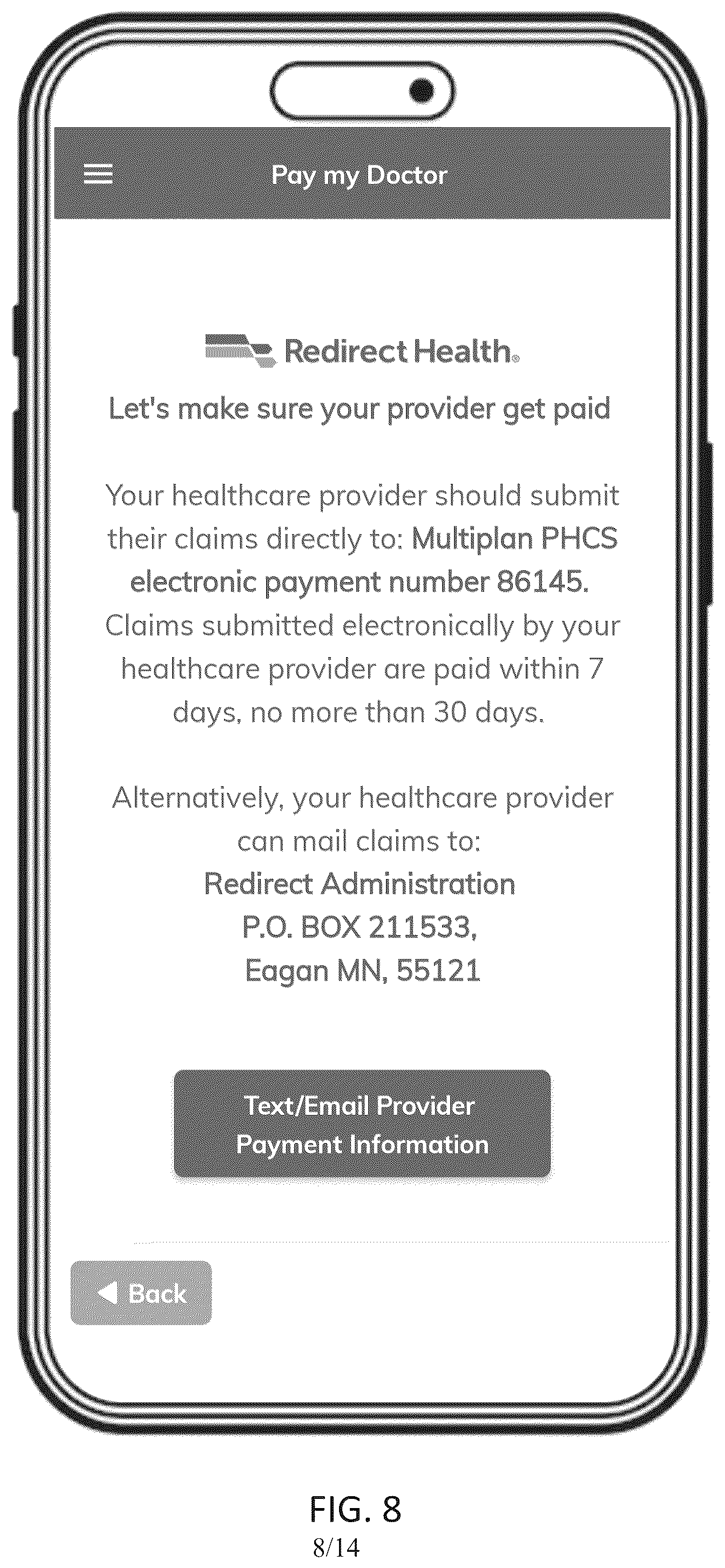 Patent US12333610 Figure 8 – Integrated data and predictive outputs for small business healthcare solutions