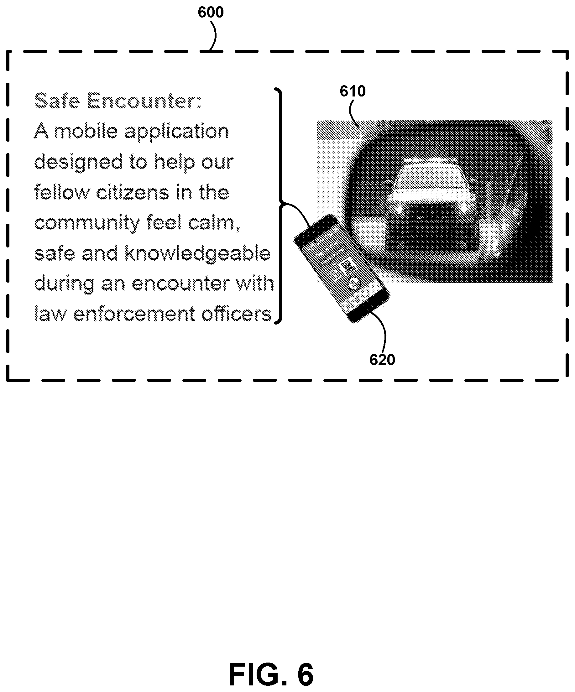 Patent US12333618 Figure 6 – Safe encounter mobile app method and devices