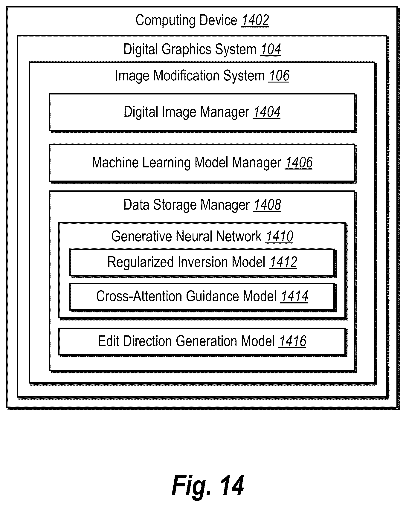 Patent US12333636 Figure 14 – Utilizing cross-attention guidance to preserve content in diffusion-based image modifications