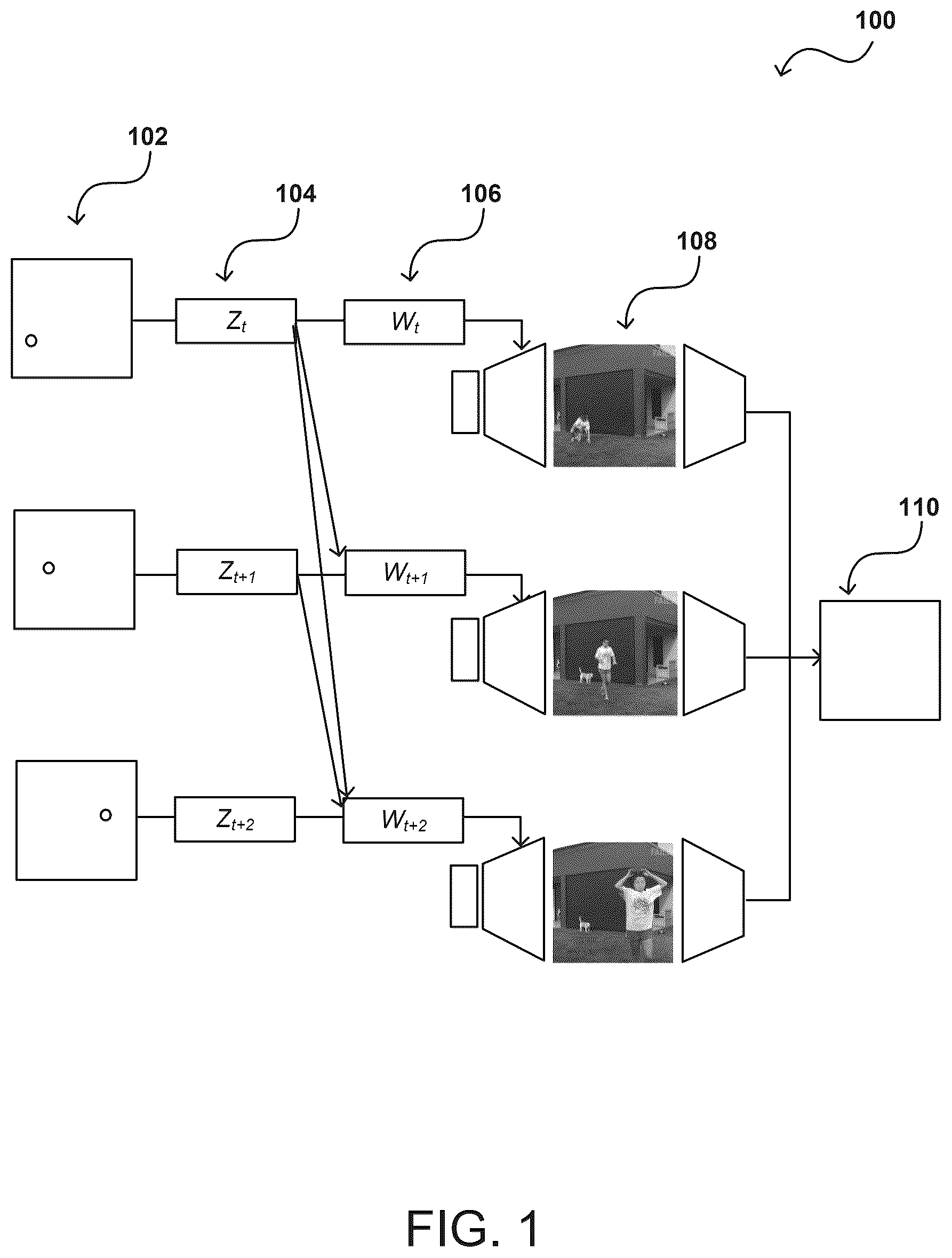 Patent US12333638 Figure 1 – Generating images of object motion using one or more neural networks