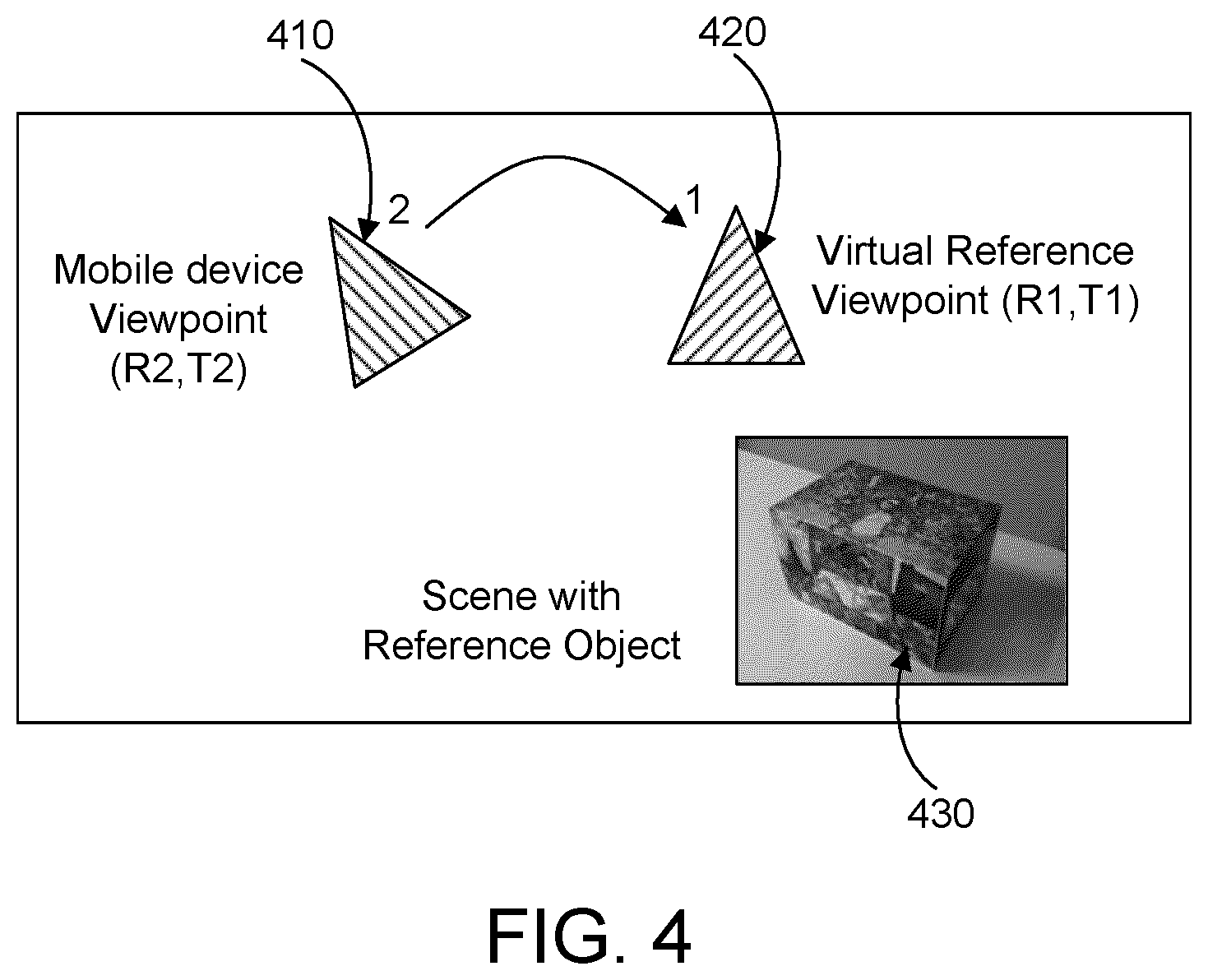 Patent US12333646 Figure 4 – Shadow-based estimation of 3D lighting parameters from reference object and reference virtual viewpoint