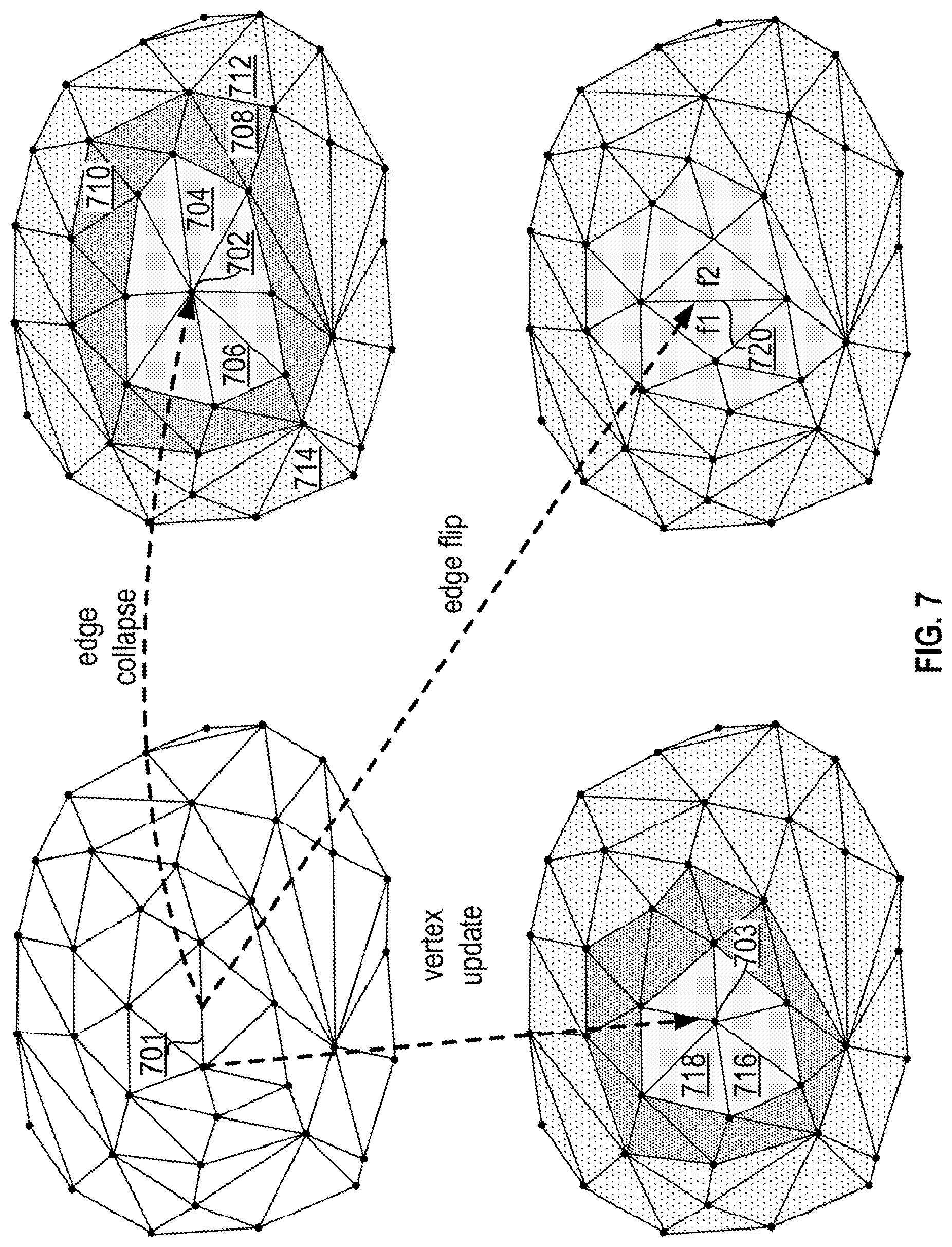 Patent US12333653 Figure 7 – Low-poly mesh generation for three-dimensional models