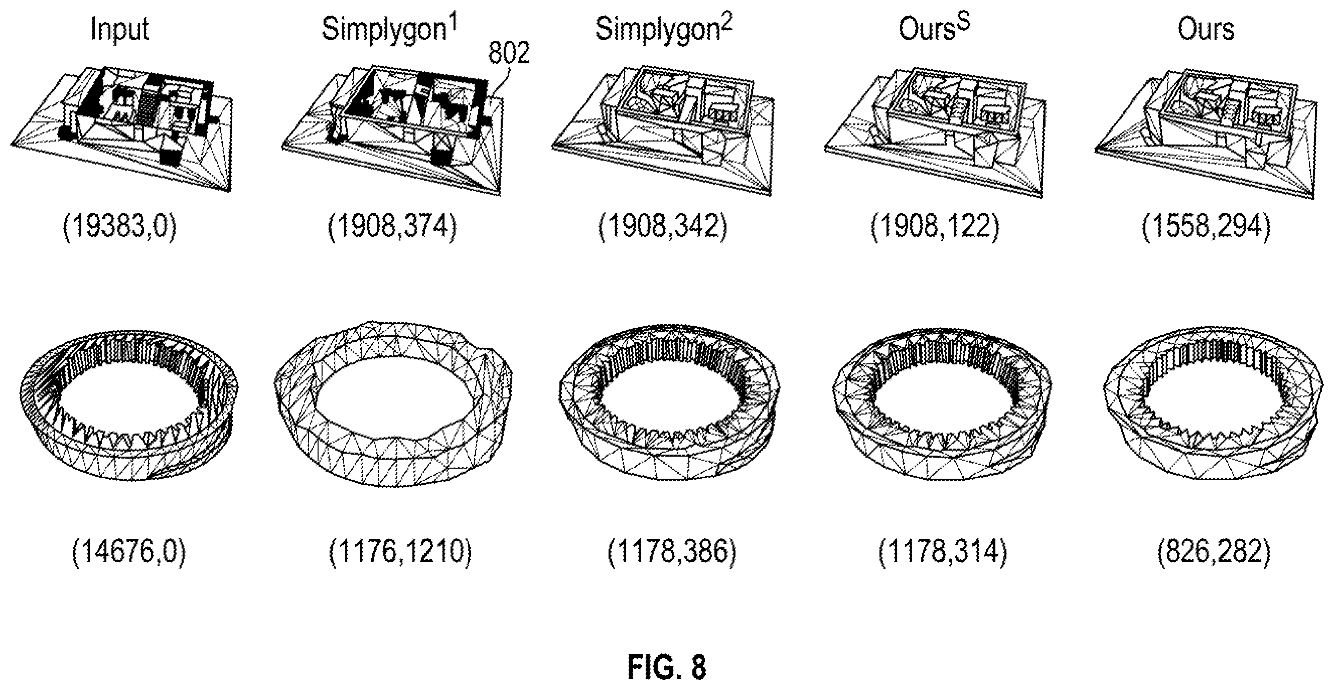 Patent US12333653 Figure 8 – Low-poly mesh generation for three-dimensional models
