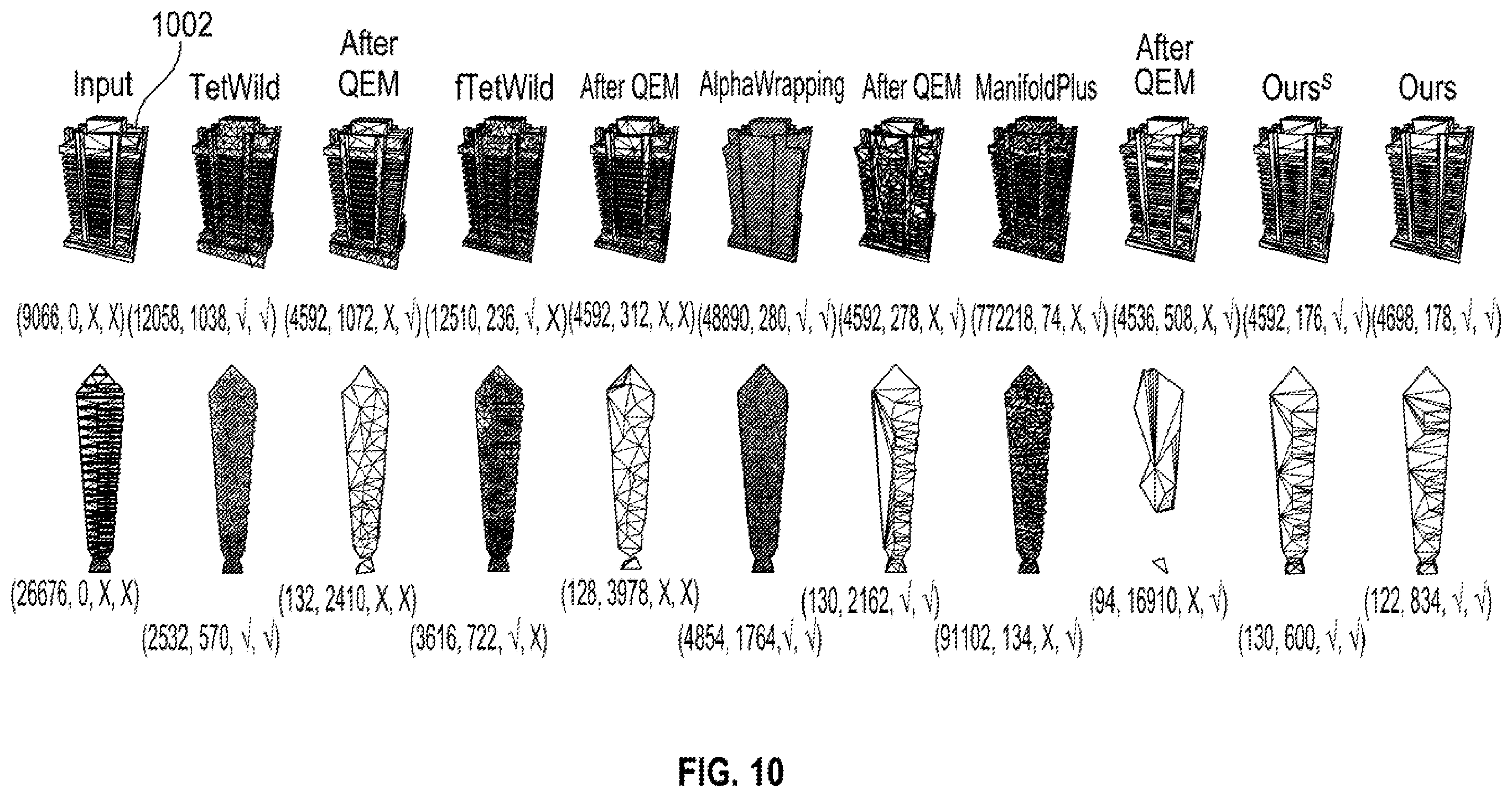 Patent US12333653 Figure 10 – Low-poly mesh generation for three-dimensional models