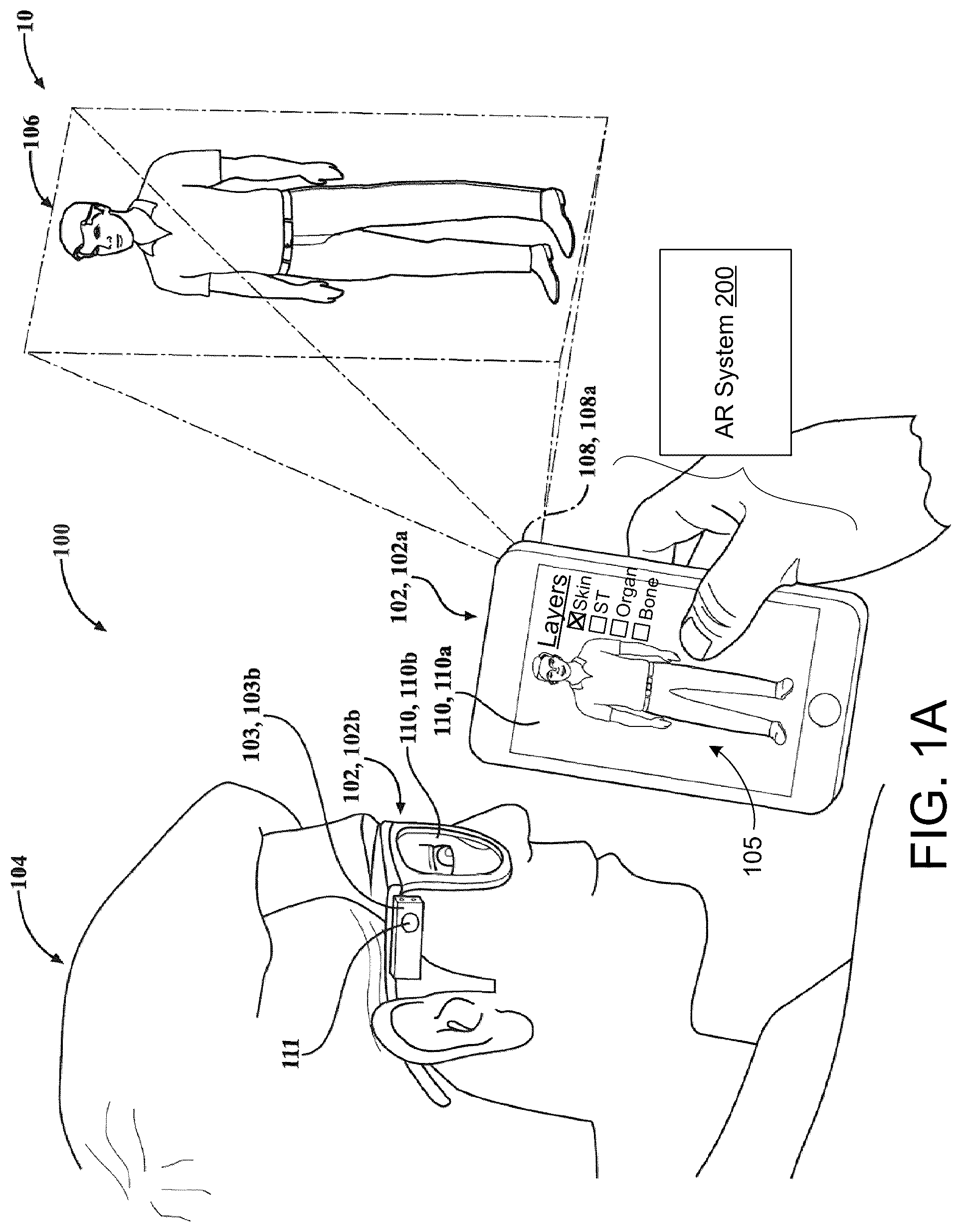 Patent US12333659 Figure 1 – Systems and methods for displaying layered augmented anatomical features