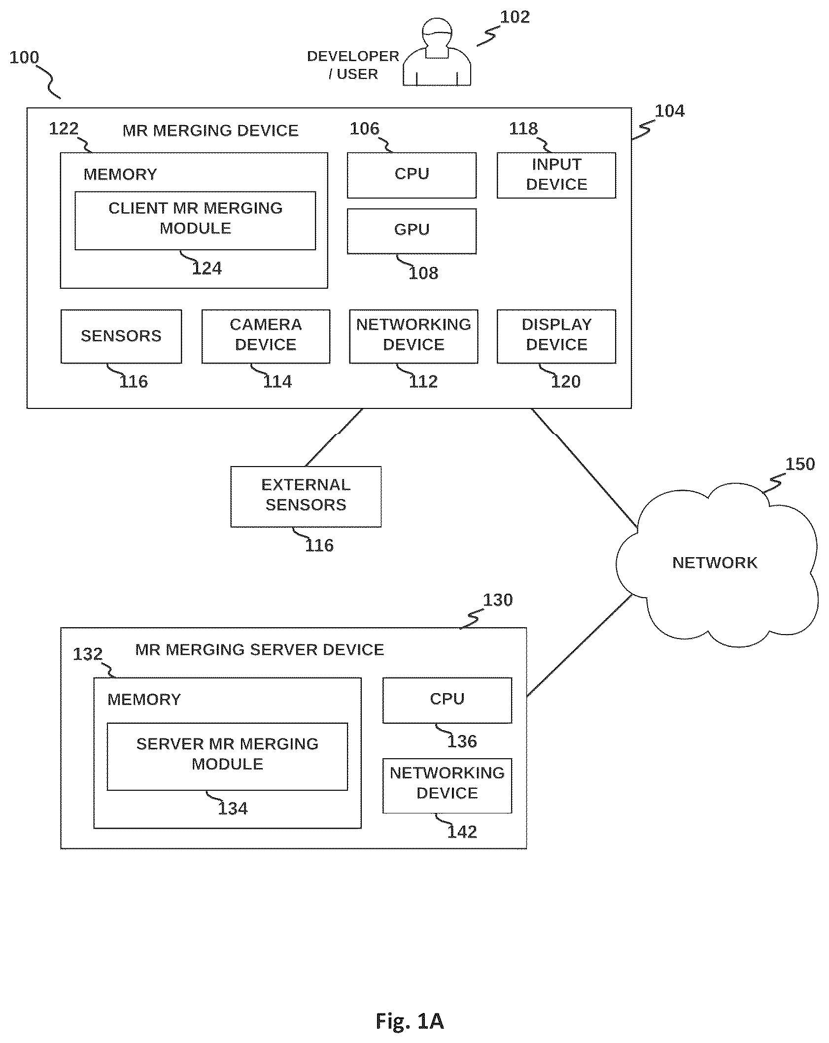 Patent US12333670 — Method and system for merging distant spaces — Figure 1